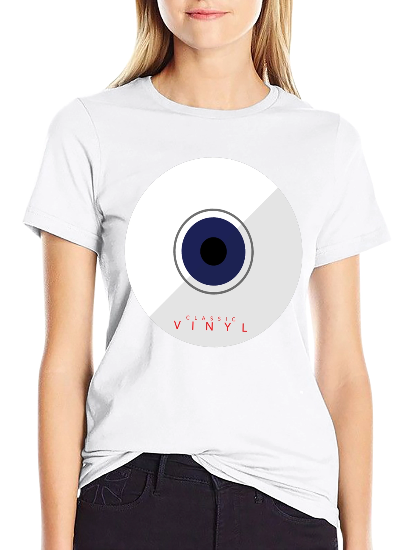 Classic Vinyl Graphic Tee - Black Cotton Blend