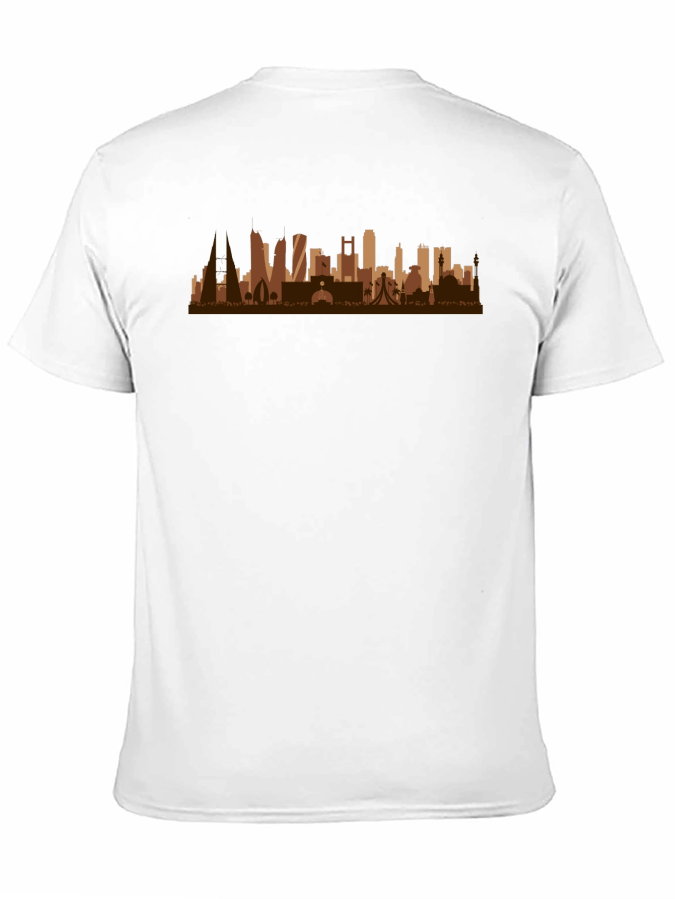 Cityscape Graphic Tee - Black Cotton Casual Shirt