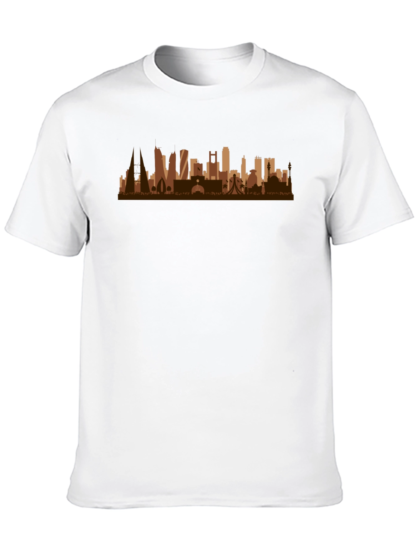 Cityscape Graphic Tee - Black Cotton Casual Shirt