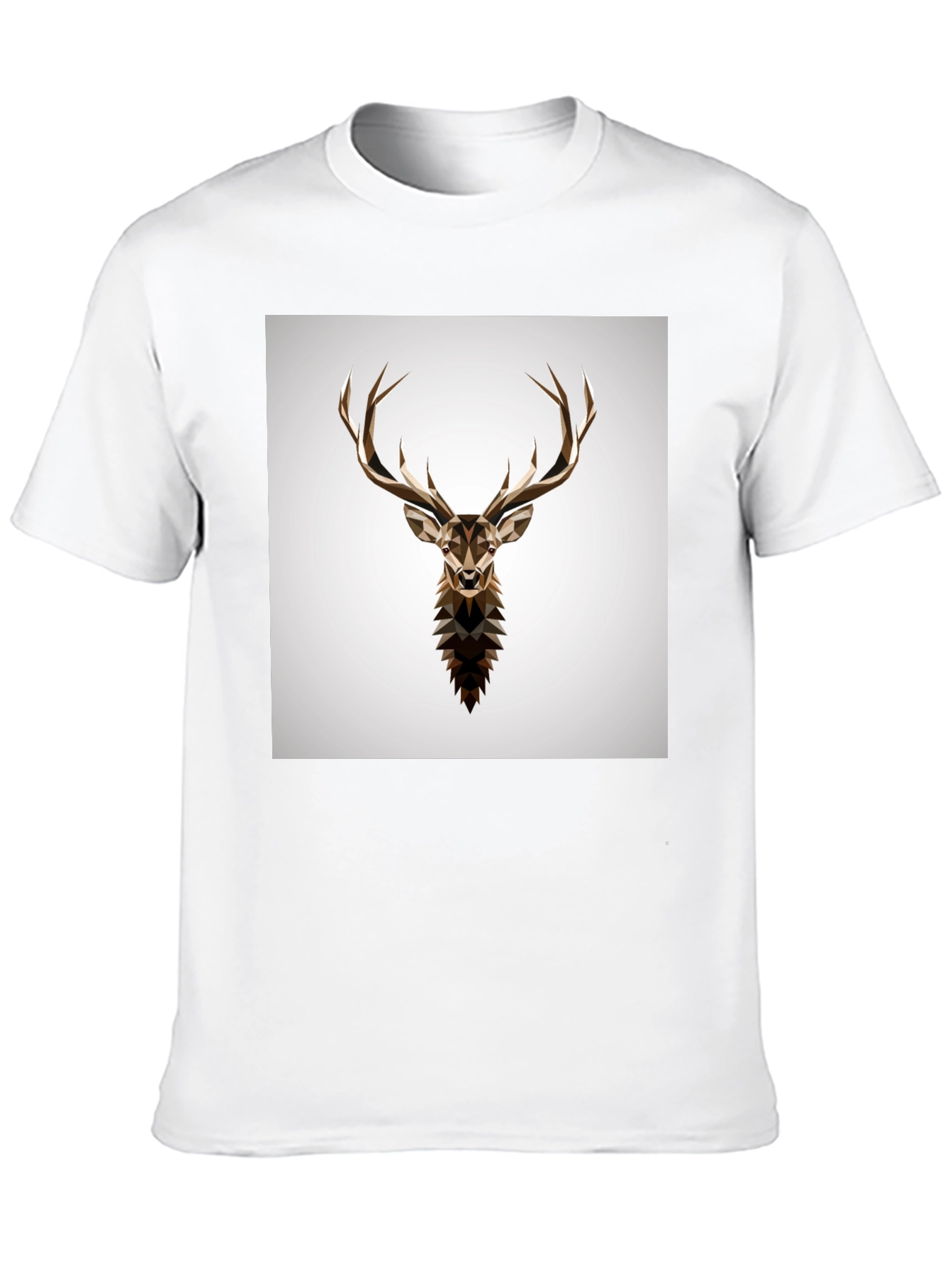 Geometric Deer Graphic Tee - Stylish Mens Black T-Shirt