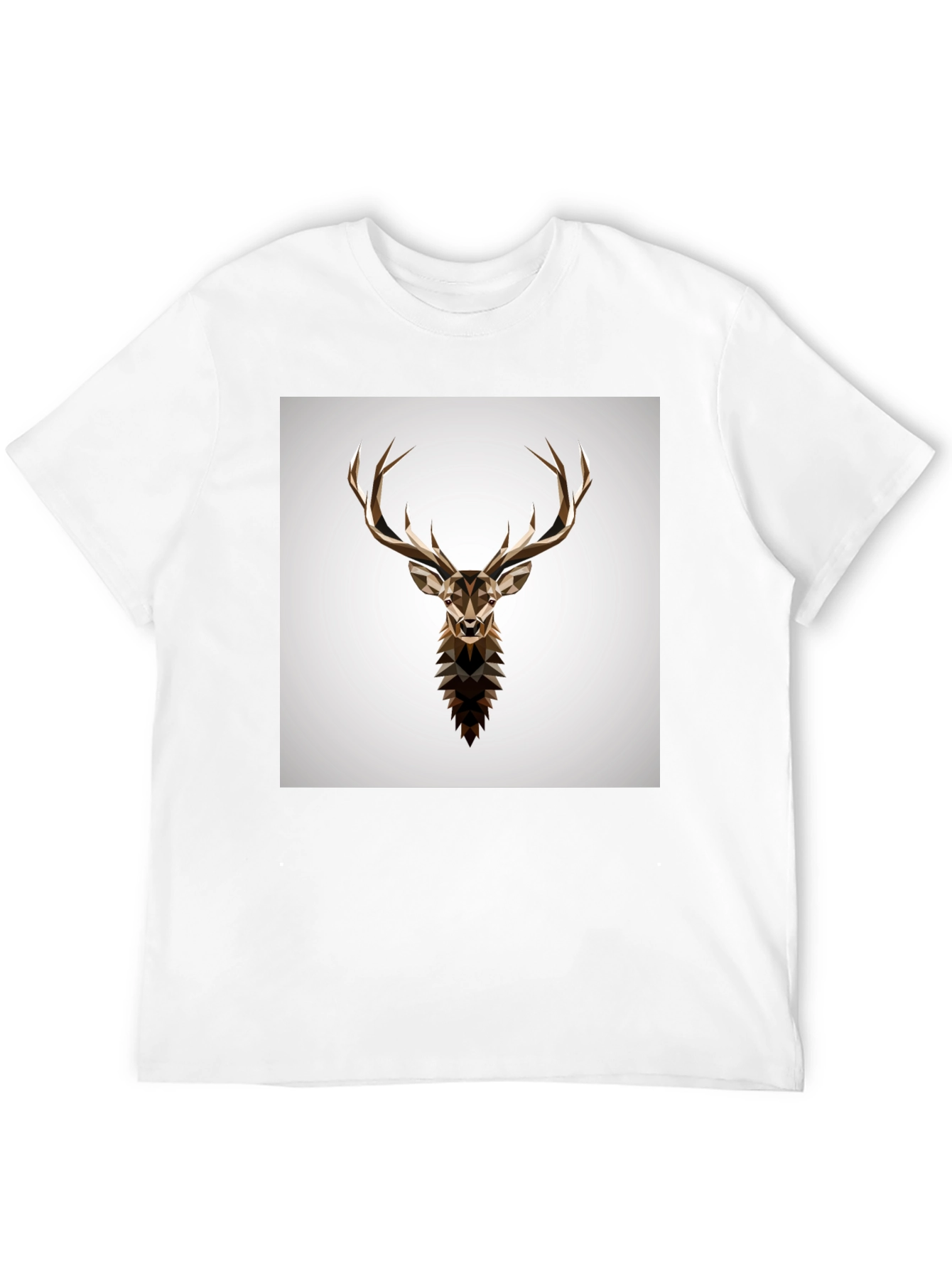 Geometric Deer Graphic Tee - Stylish Mens Black T-Shirt