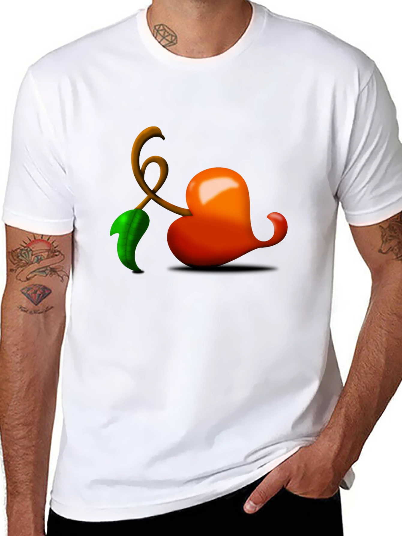 Heart Cherry T-Shirt - Unique Graphic Tee