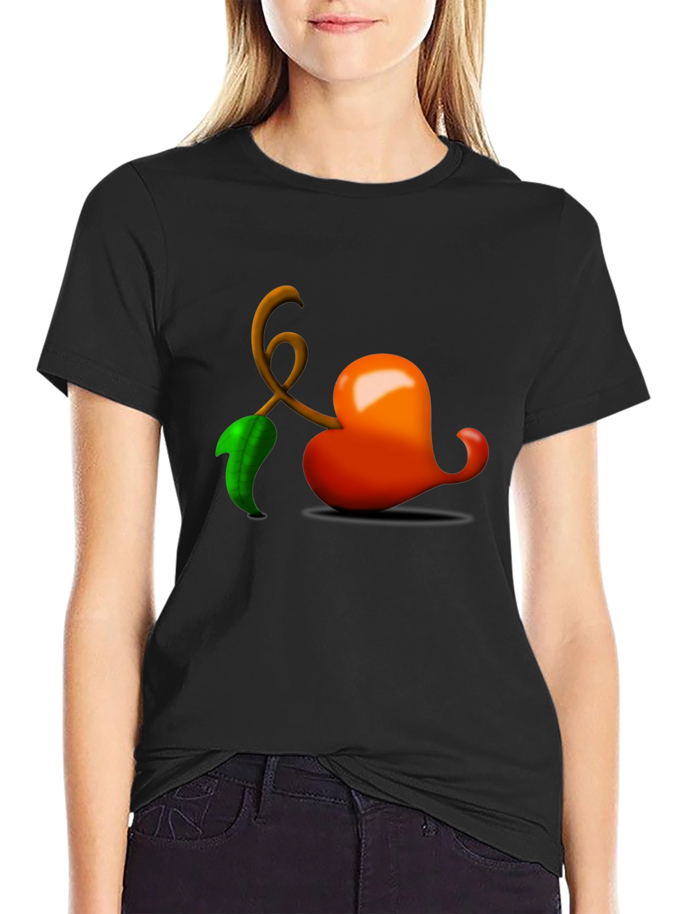 Heart Cherry T-Shirt - Unique Graphic Tee