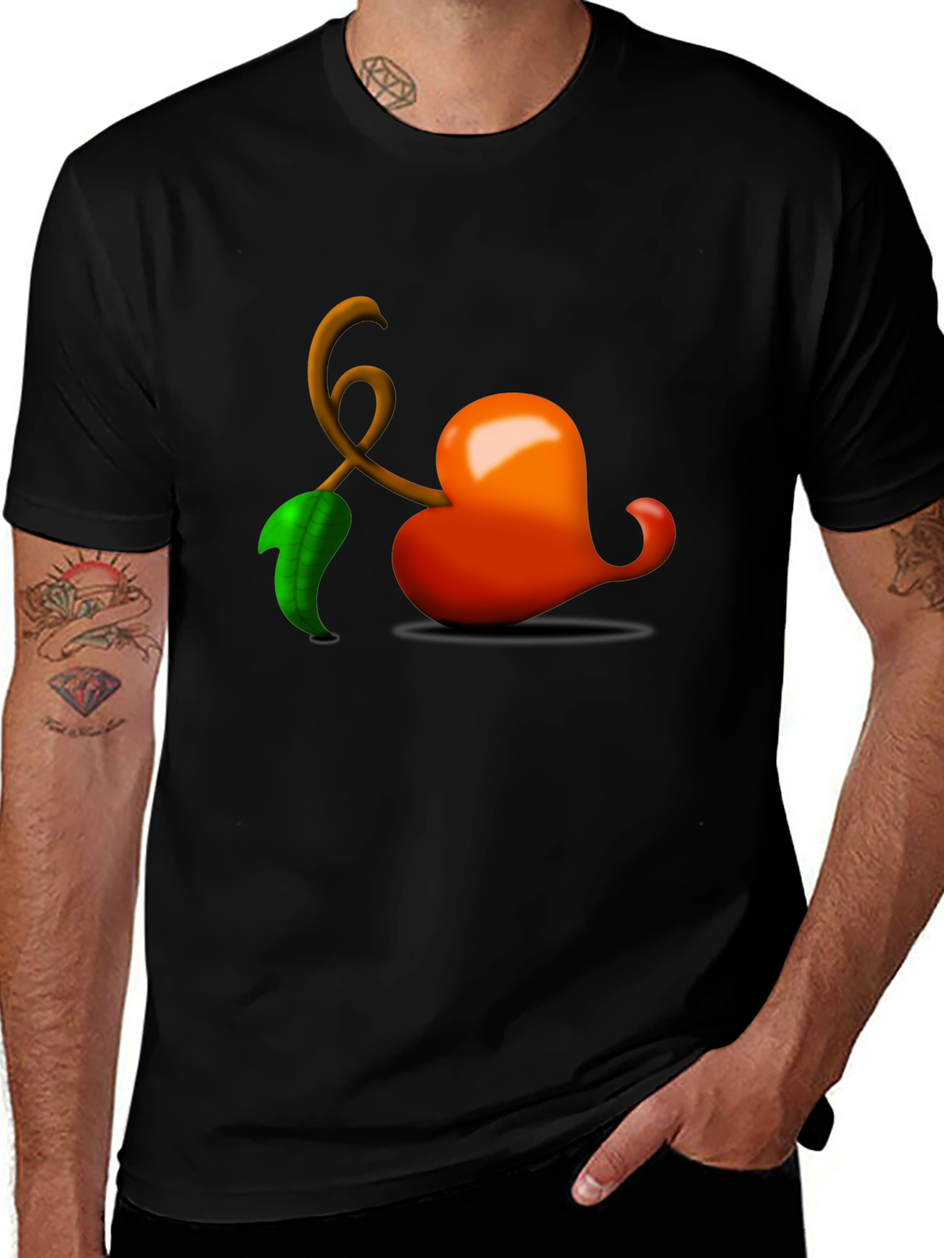 Heart Cherry T-Shirt - Unique Graphic Tee