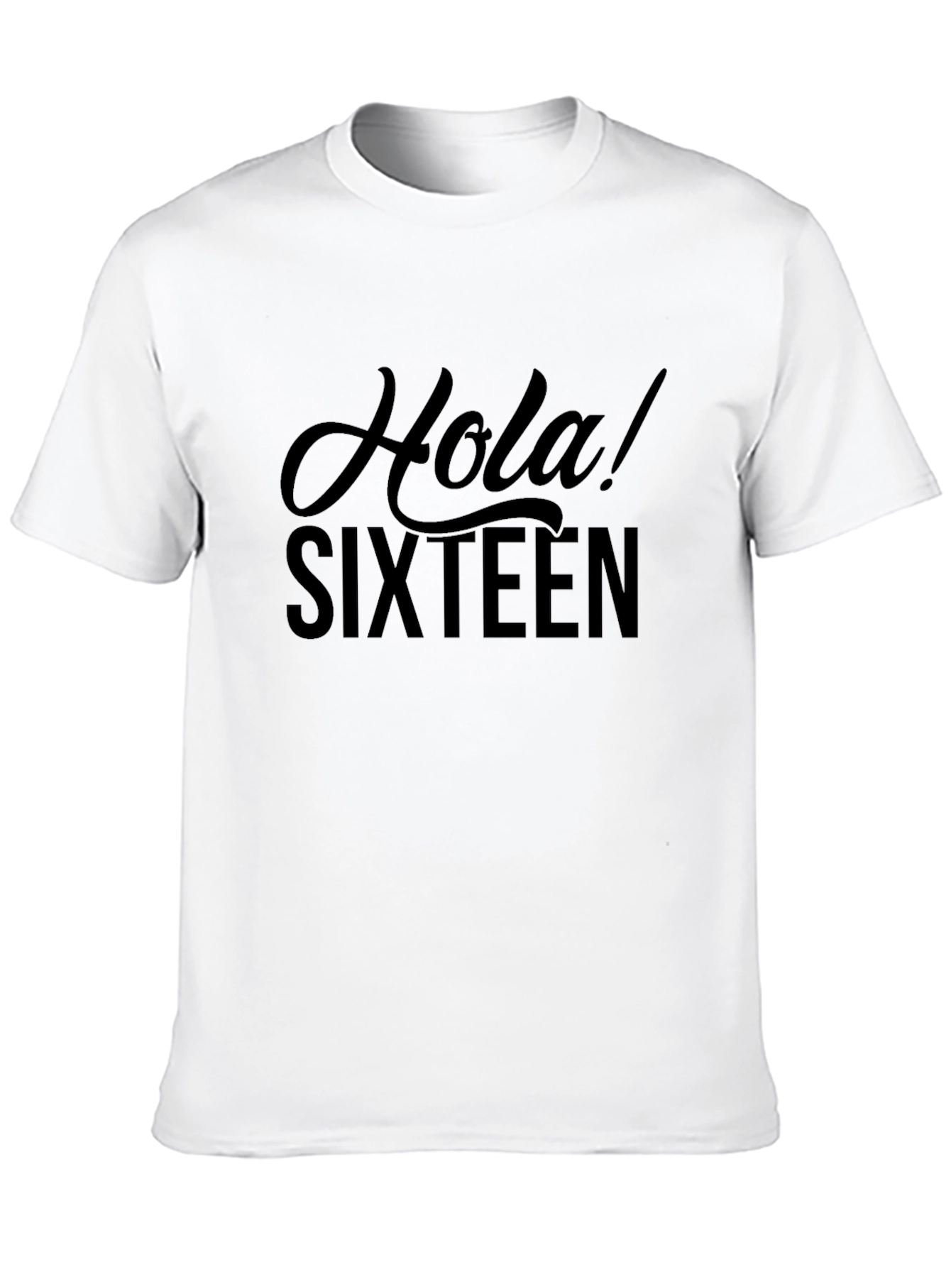 Hola! Sixteen - Stylish Black Graphic T-Shirt