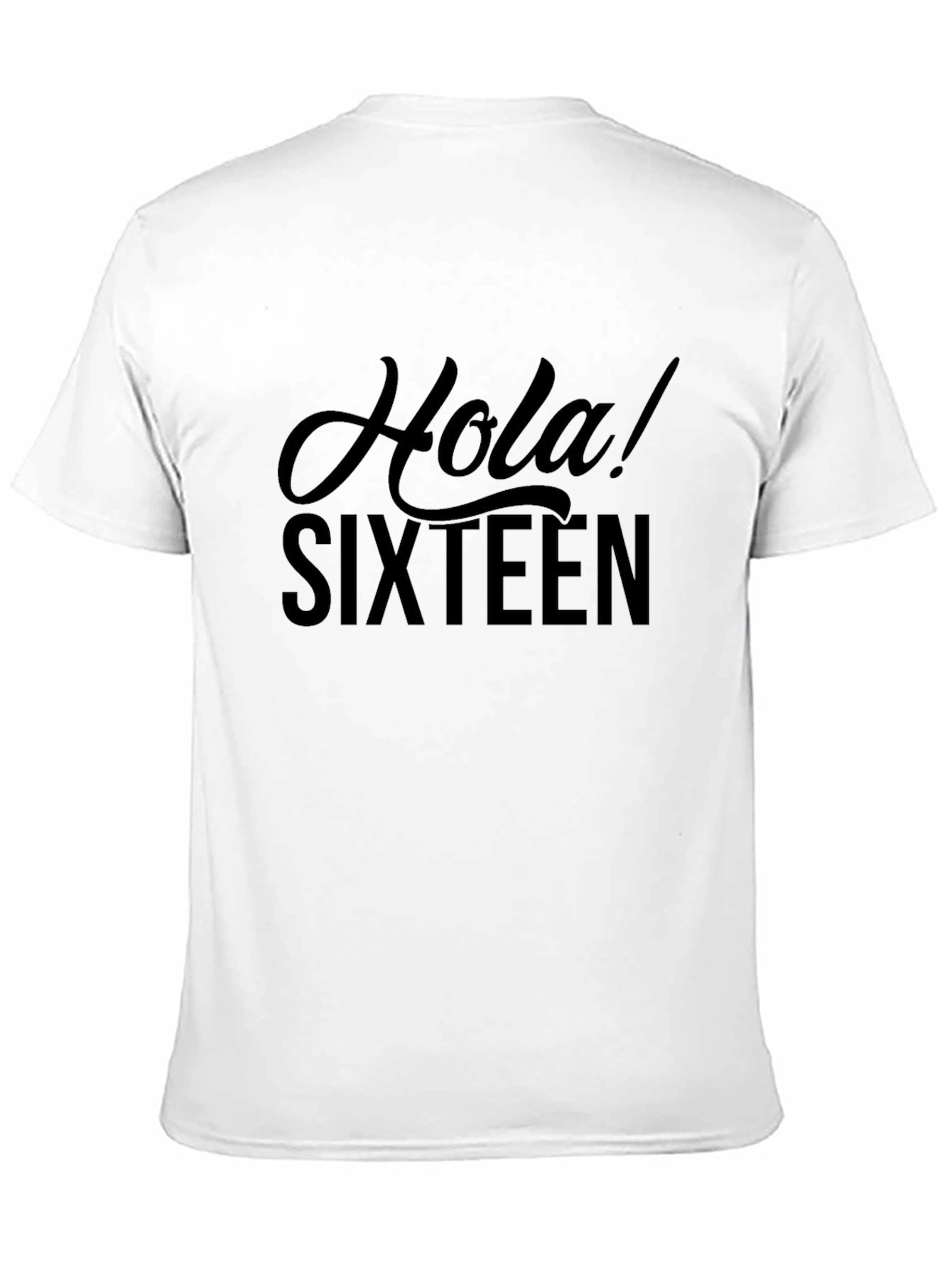 Hola! Sixteen - Stylish Black Graphic T-Shirt