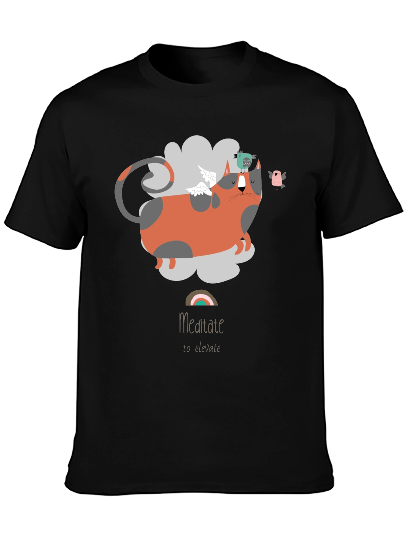 Meditate To Elevate Cat T-Shirt