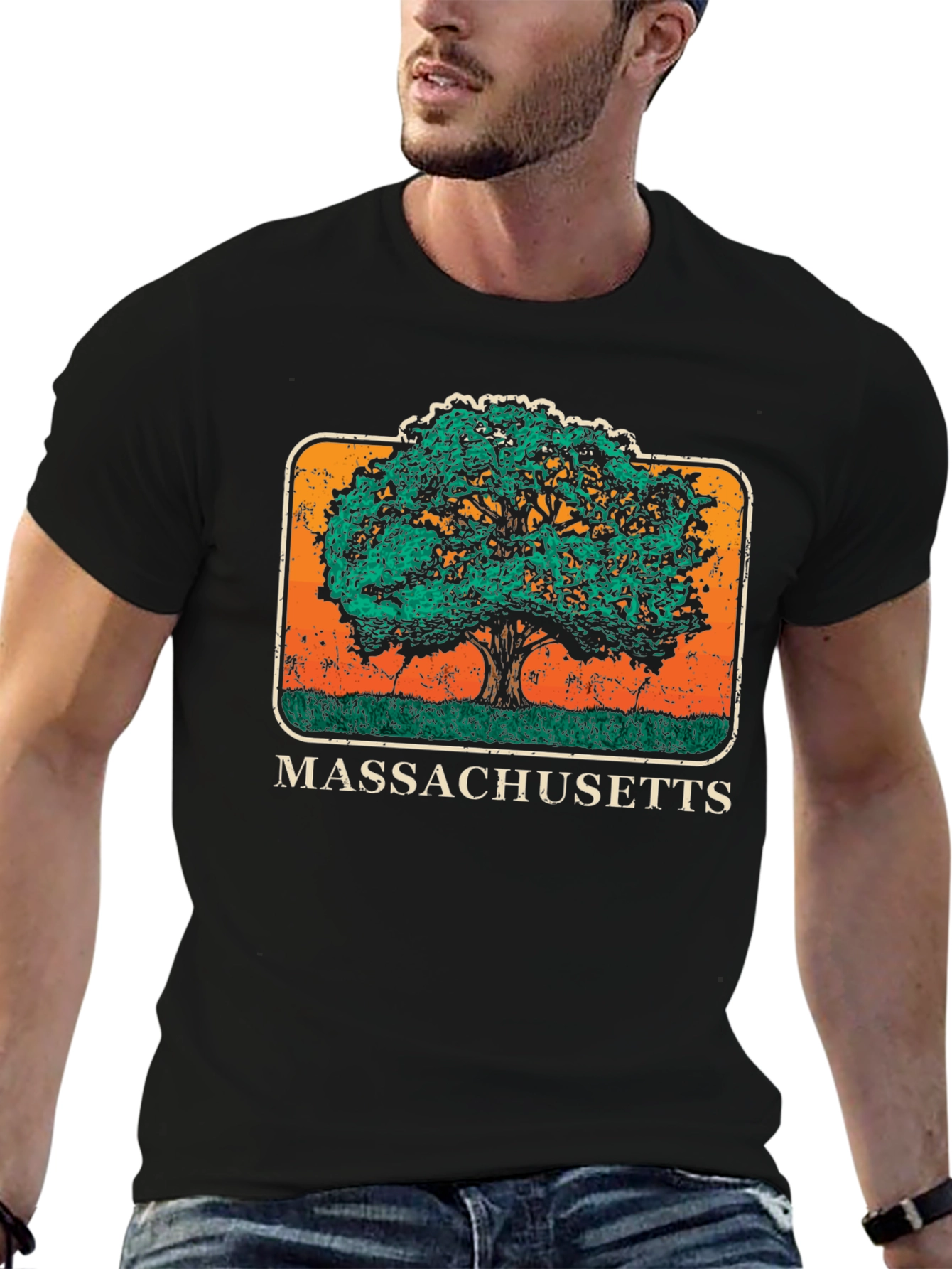 Massachusetts Tree Graphic T-Shirt