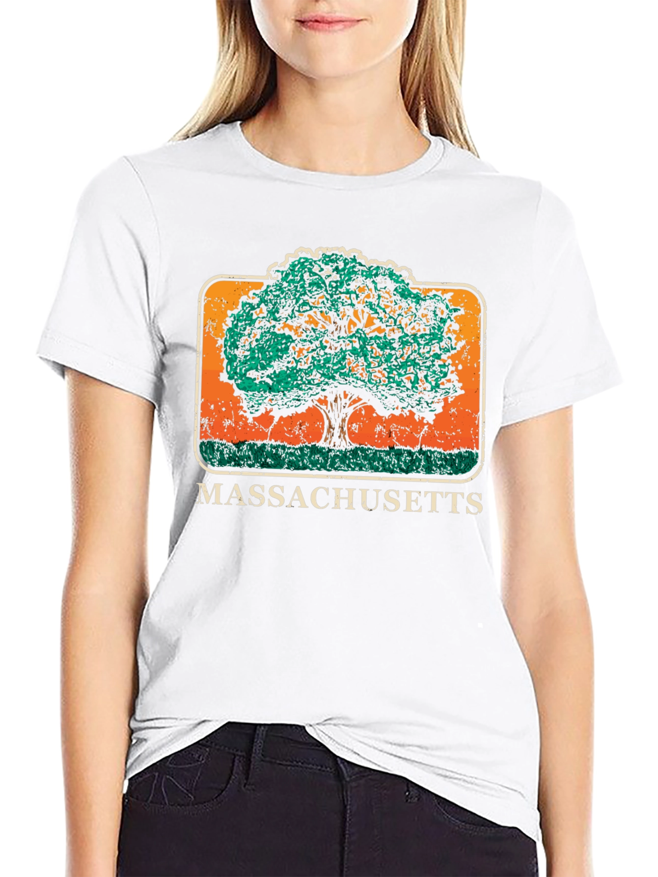 Massachusetts Tree Graphic T-Shirt