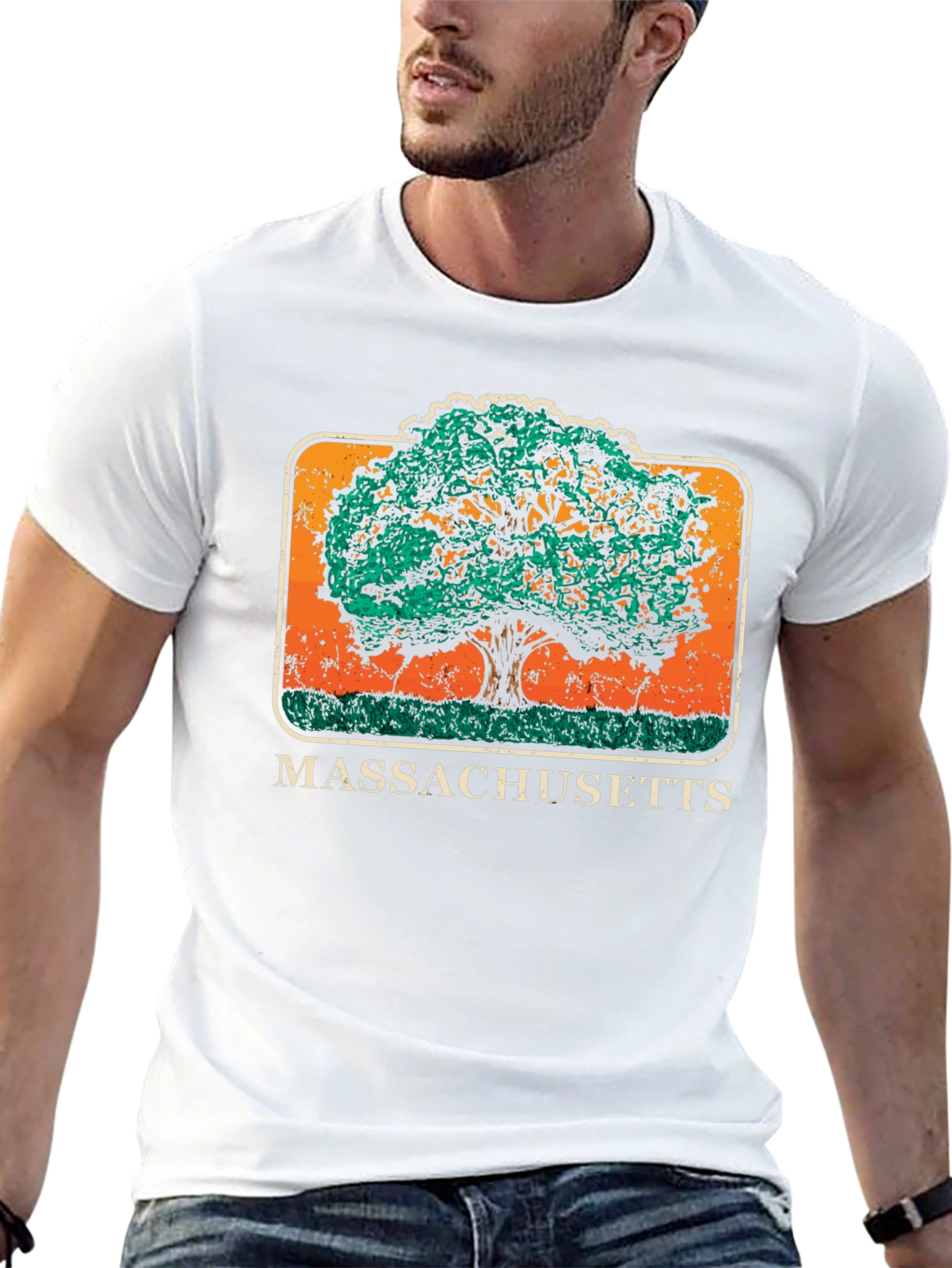 Massachusetts Tree Graphic T-Shirt