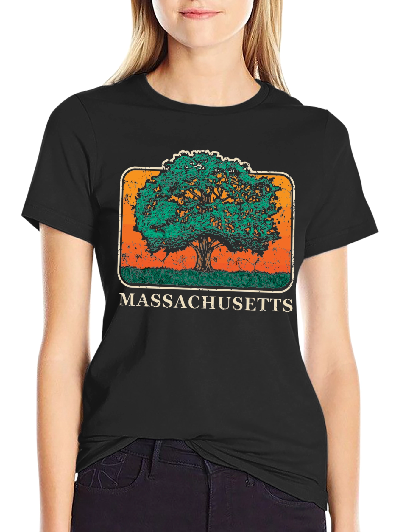 Massachusetts Tree Graphic T-Shirt