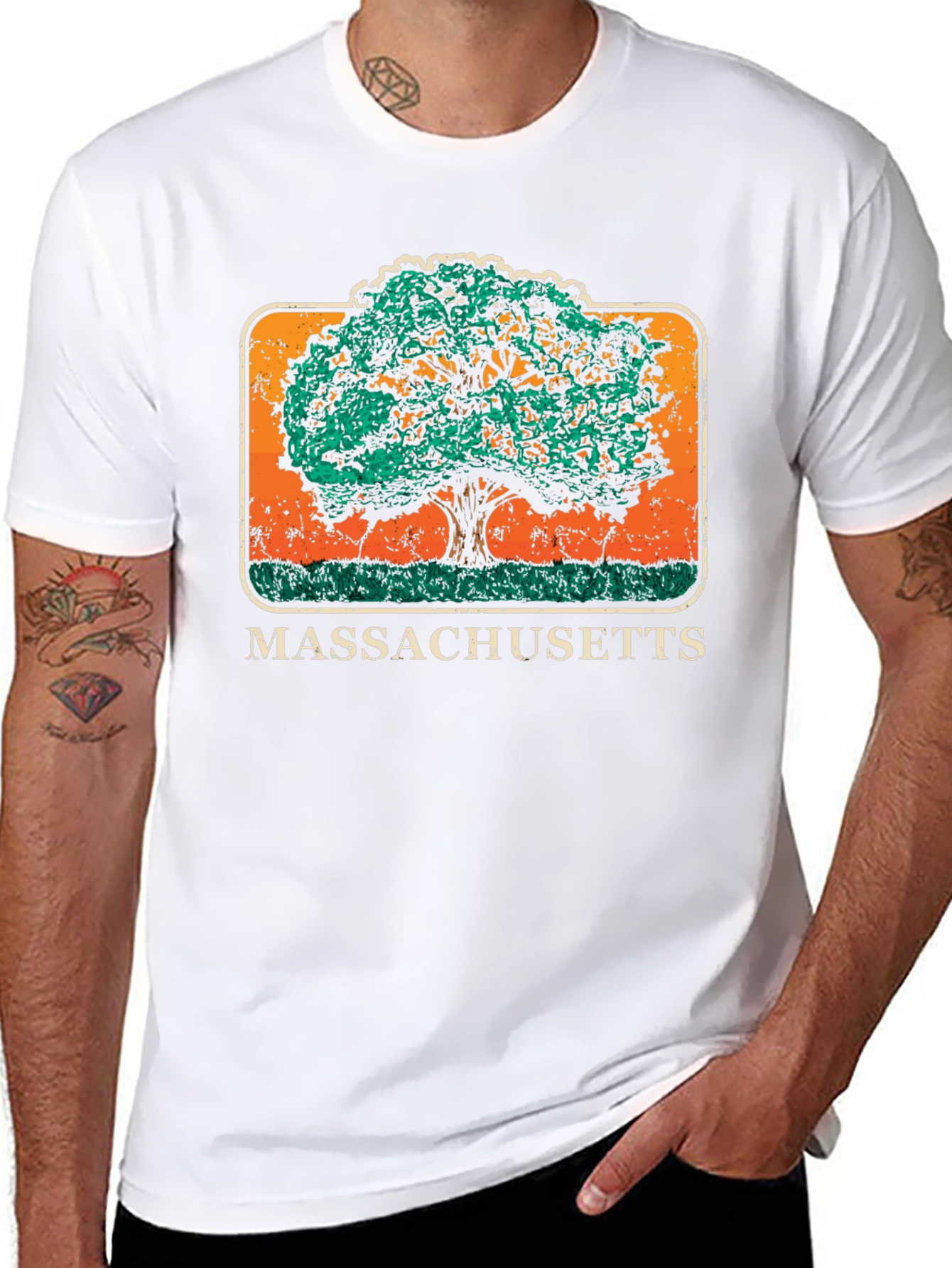 Massachusetts Tree Graphic T-Shirt