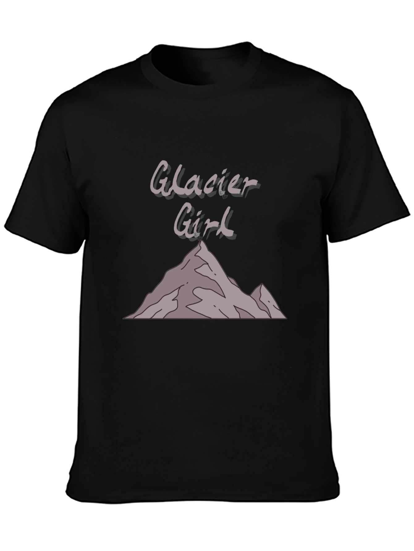 Glacier Girl Graphic T-Shirt - Black Cotton Tee