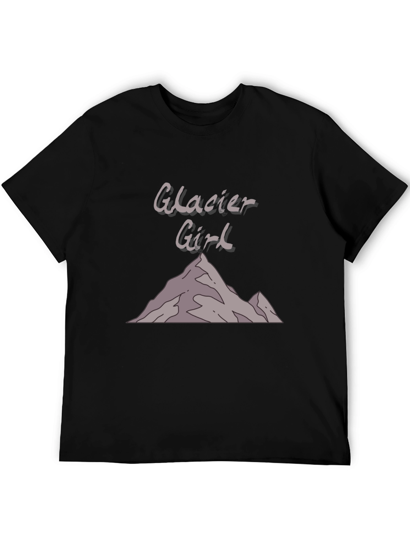 Glacier Girl Graphic T-Shirt - Black Cotton Tee
