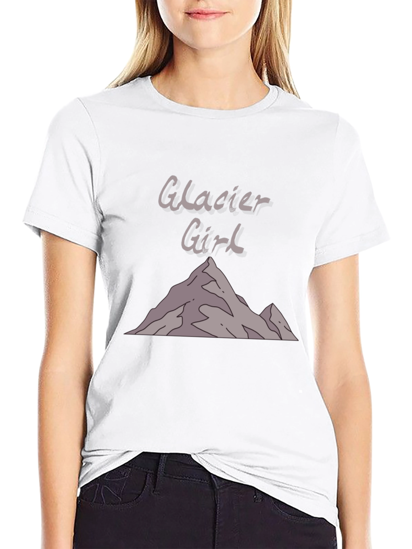 Glacier Girl Graphic T-Shirt - Black Cotton Tee