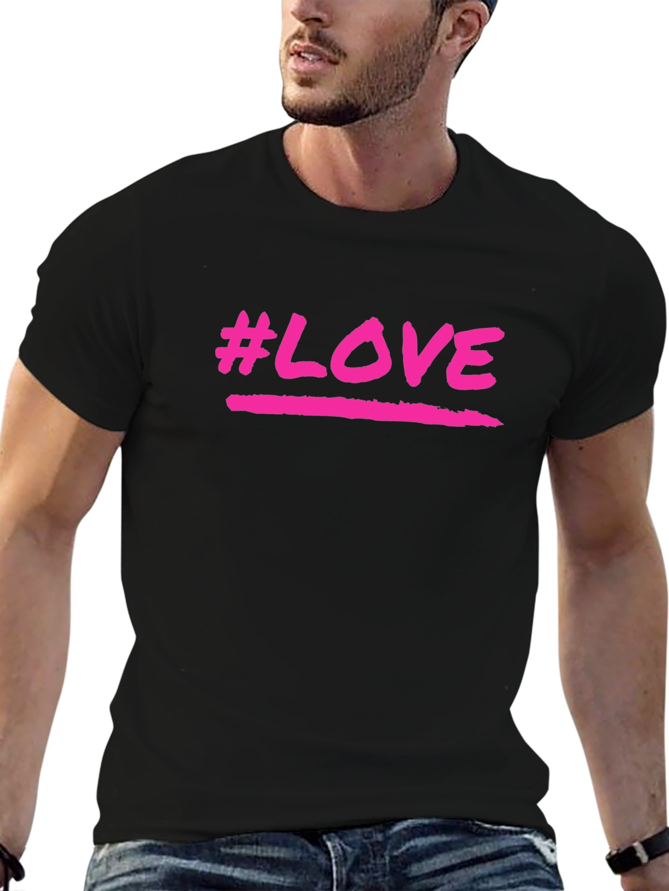 #LOVE Graphic Print Crew Neck T-Shirt