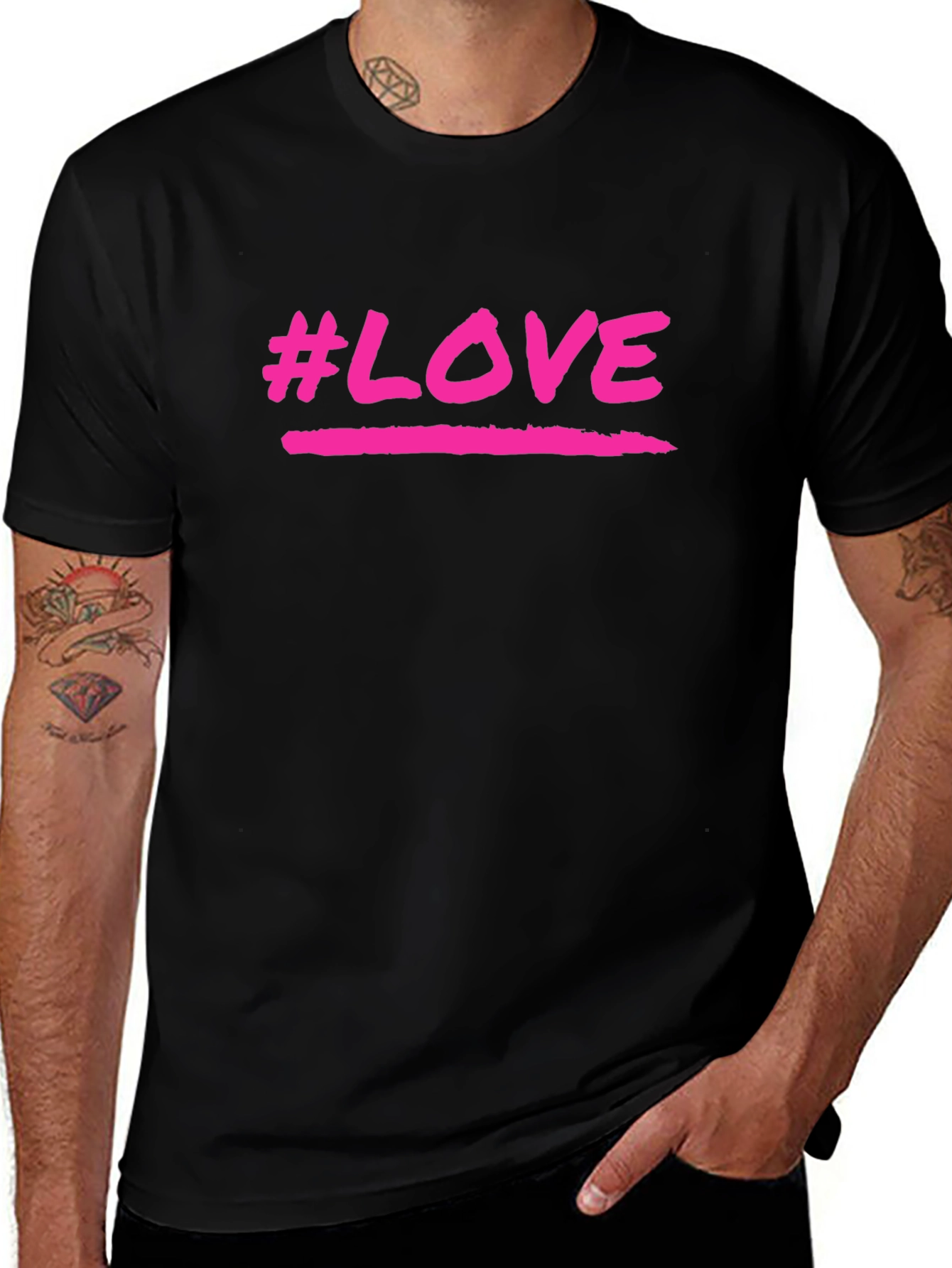 #LOVE Graphic Print Crew Neck T-Shirt