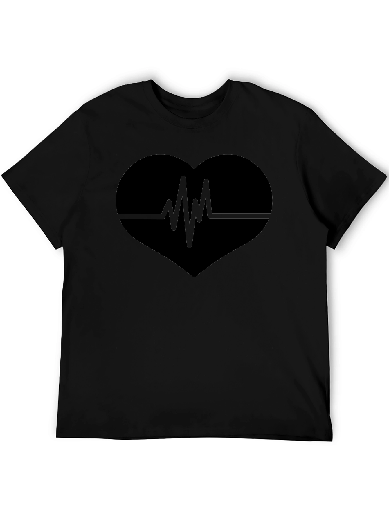 Heartbeat Heart T-Shirt - Black