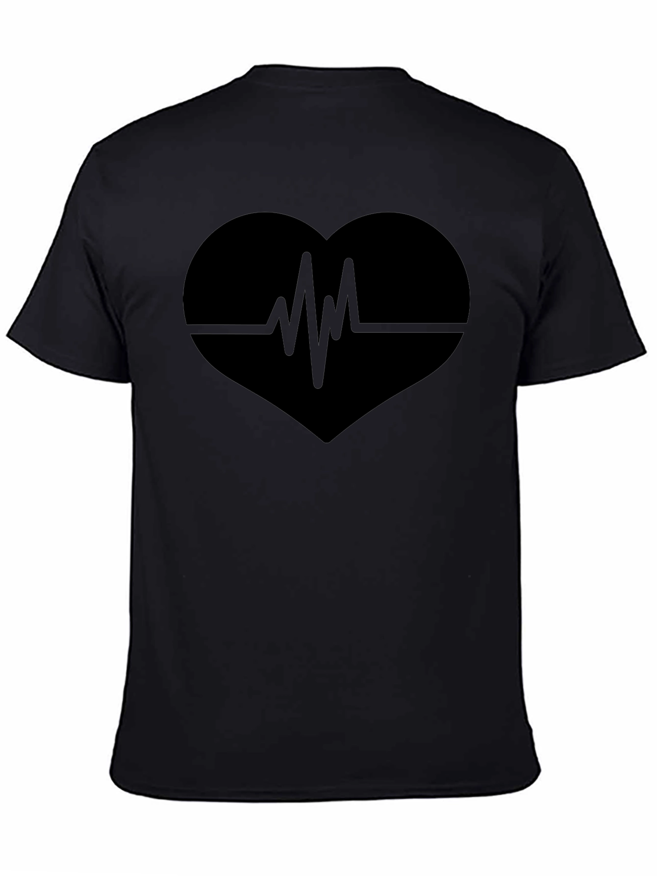 Heartbeat Heart T-Shirt - Black