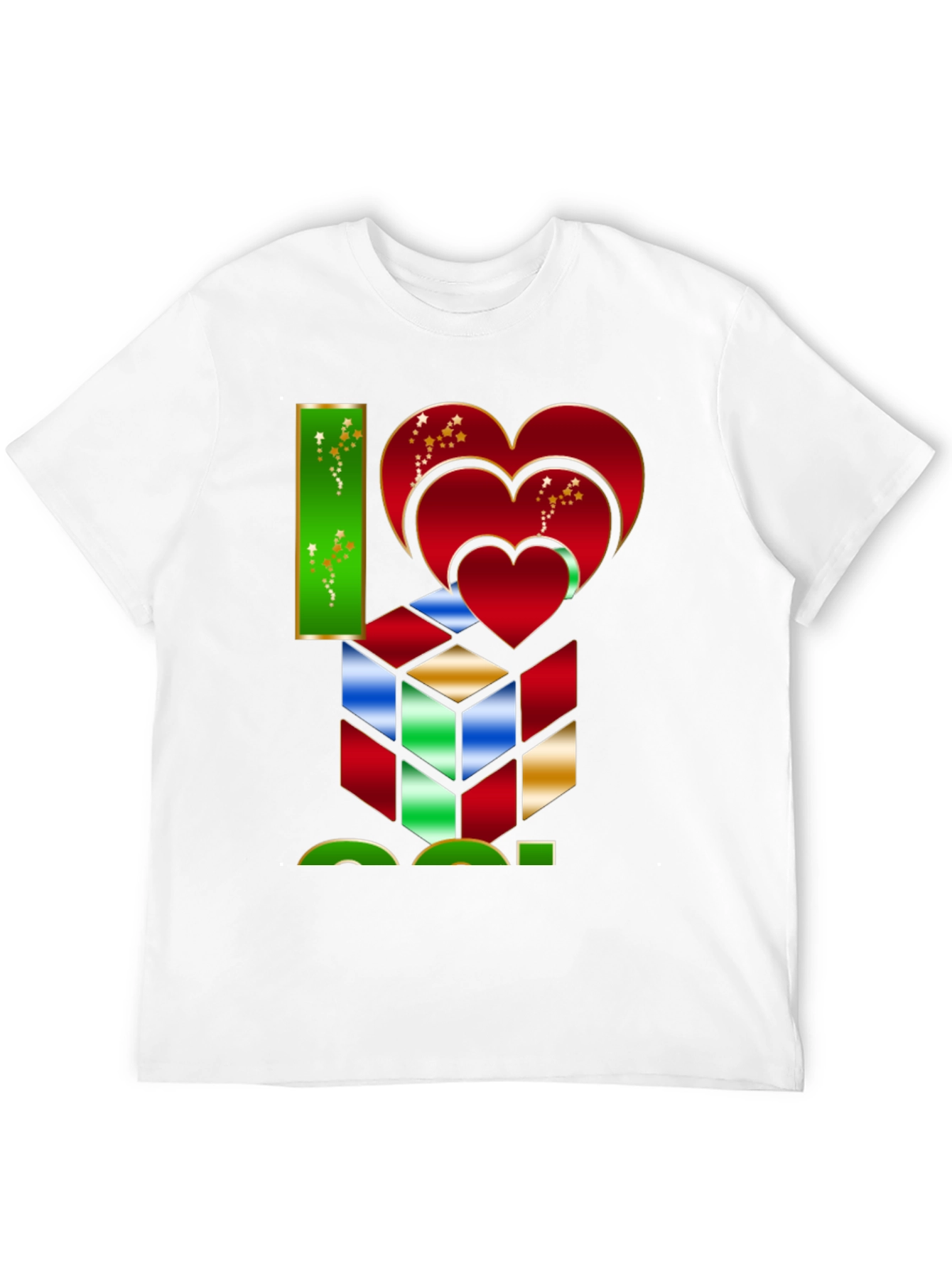 I Heart Cube Graphic Tee - Puzzle Lovers Shirt