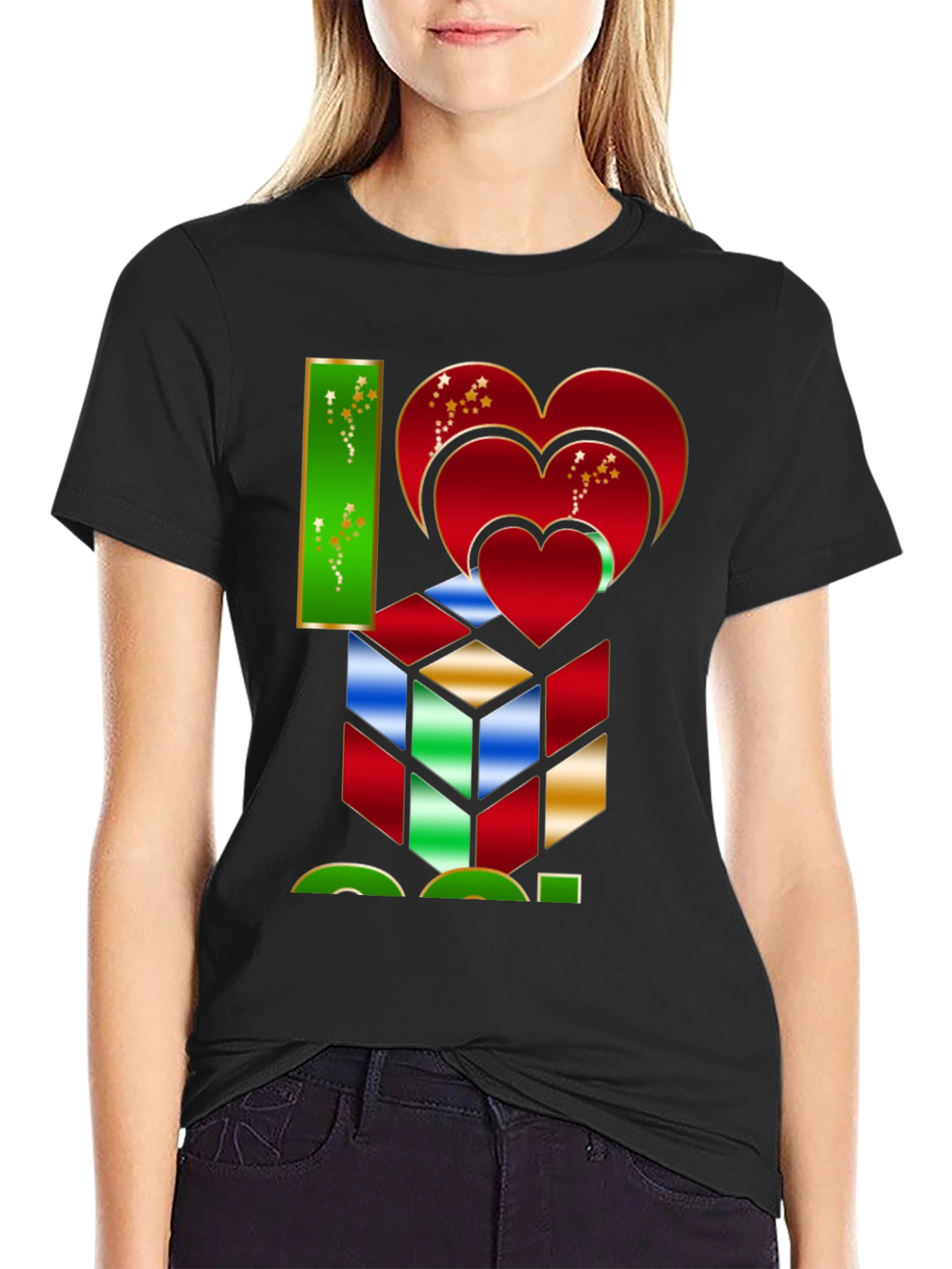 I Heart Cube Graphic Tee - Puzzle Lovers Shirt