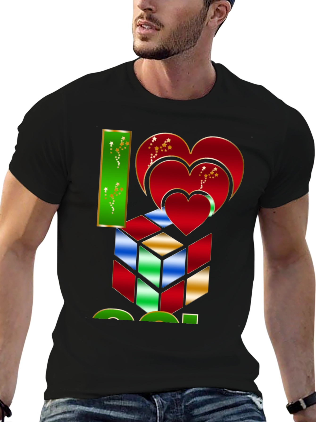 I Heart Cube Graphic Tee - Puzzle Lovers Shirt