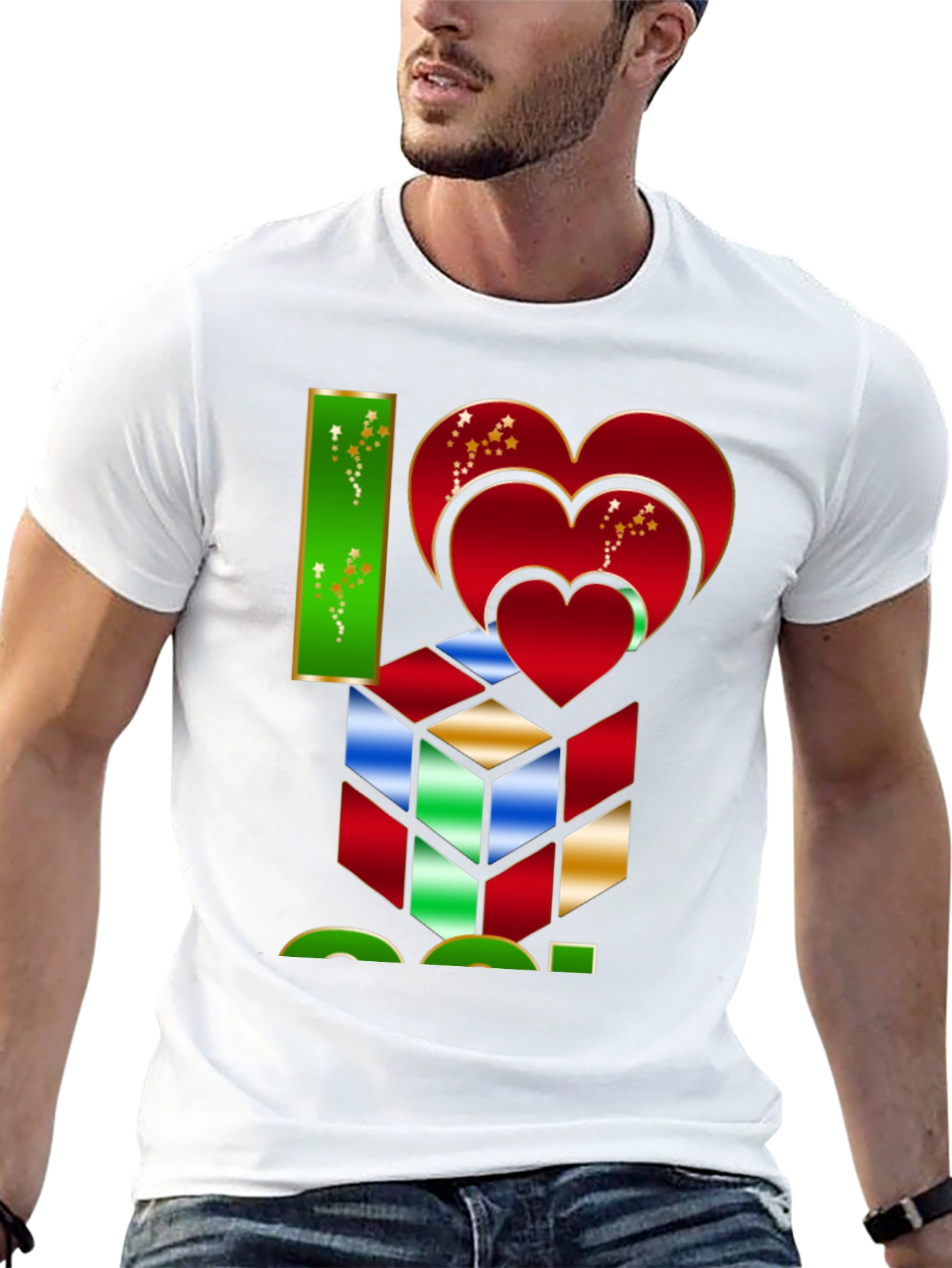 I Heart Cube Graphic Tee - Puzzle Lovers Shirt