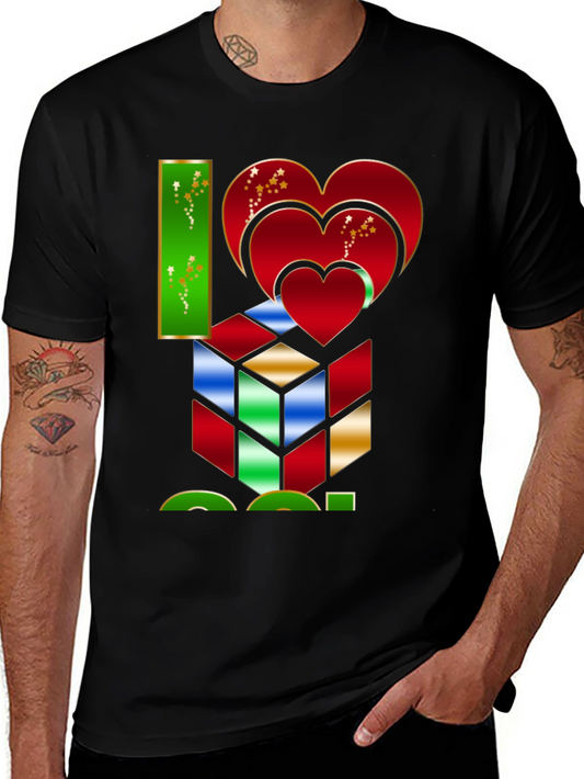 I Heart Cube Graphic Tee - Puzzle Lovers Shirt