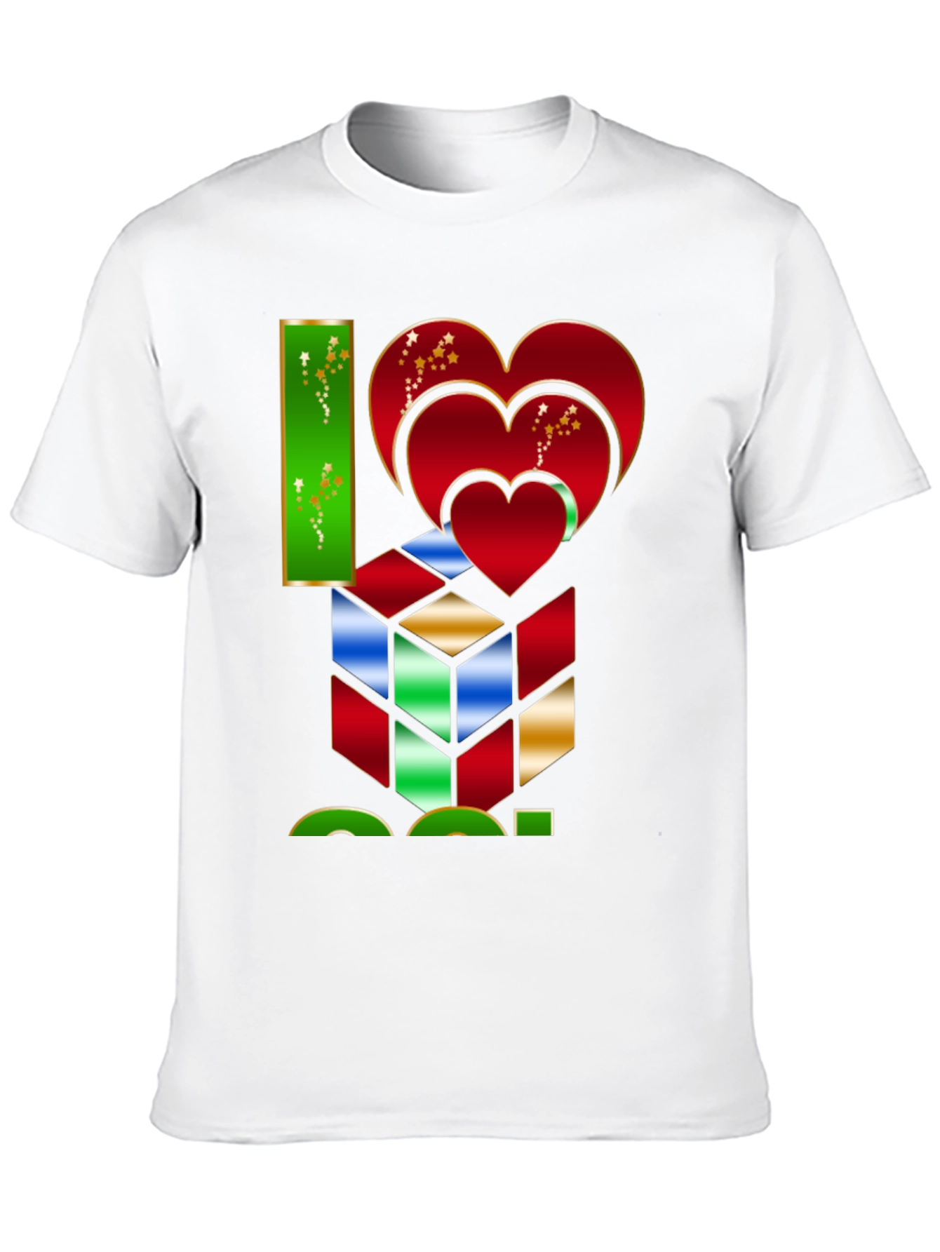 I Heart Cube Graphic Tee - Puzzle Lovers Shirt