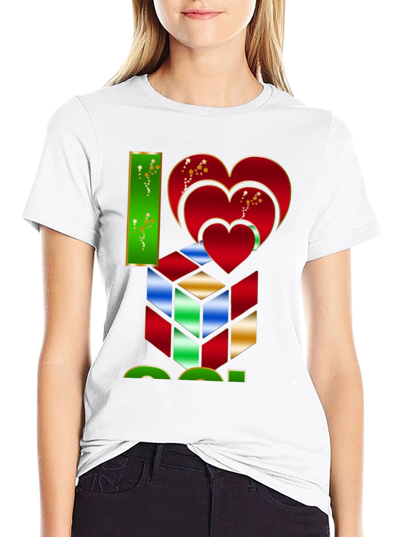 I Heart Cube Graphic Tee - Puzzle Lovers Shirt