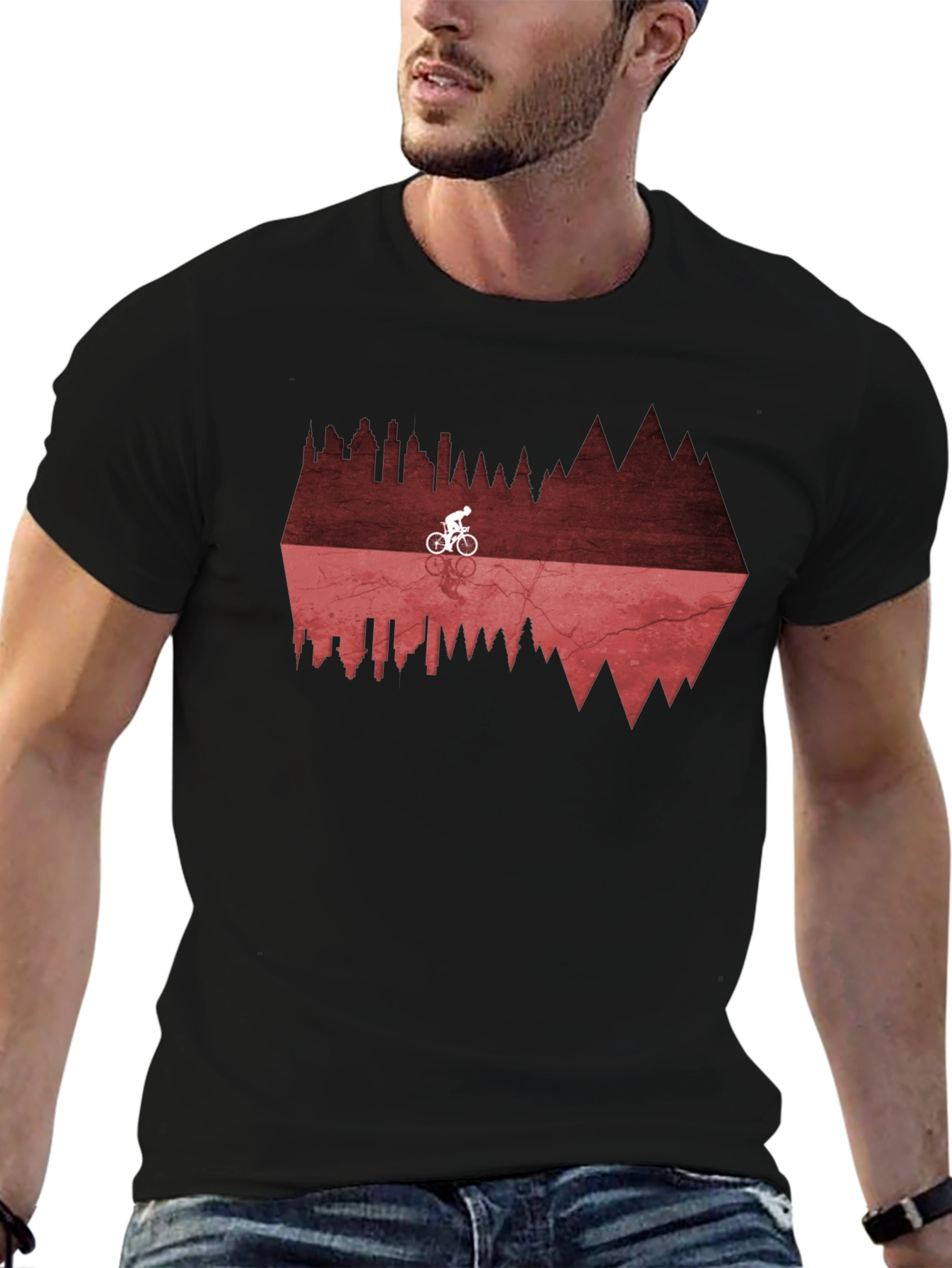 Bikers Reflection Graphic Tee - Black