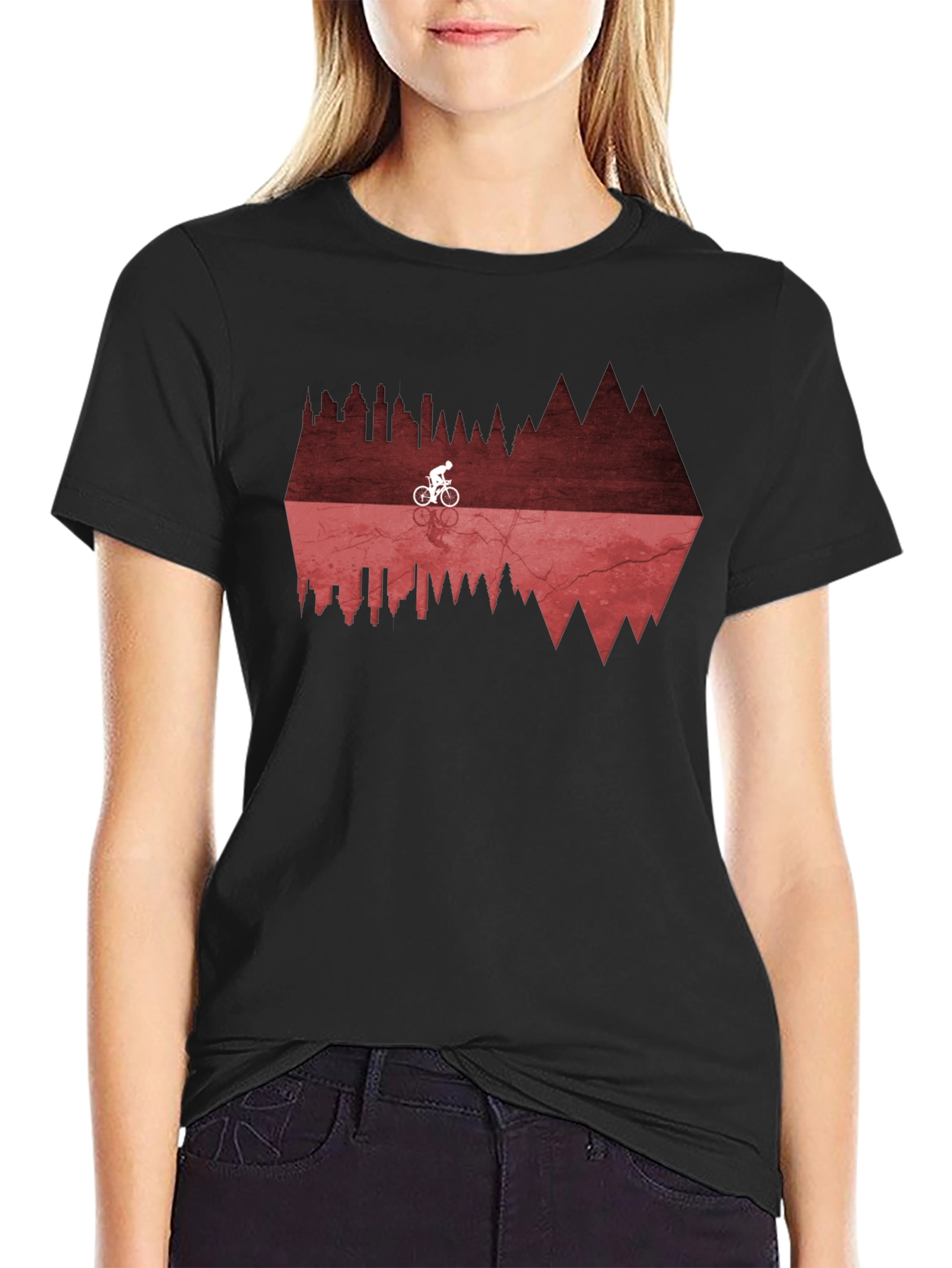 Bikers Reflection Graphic Tee - Black