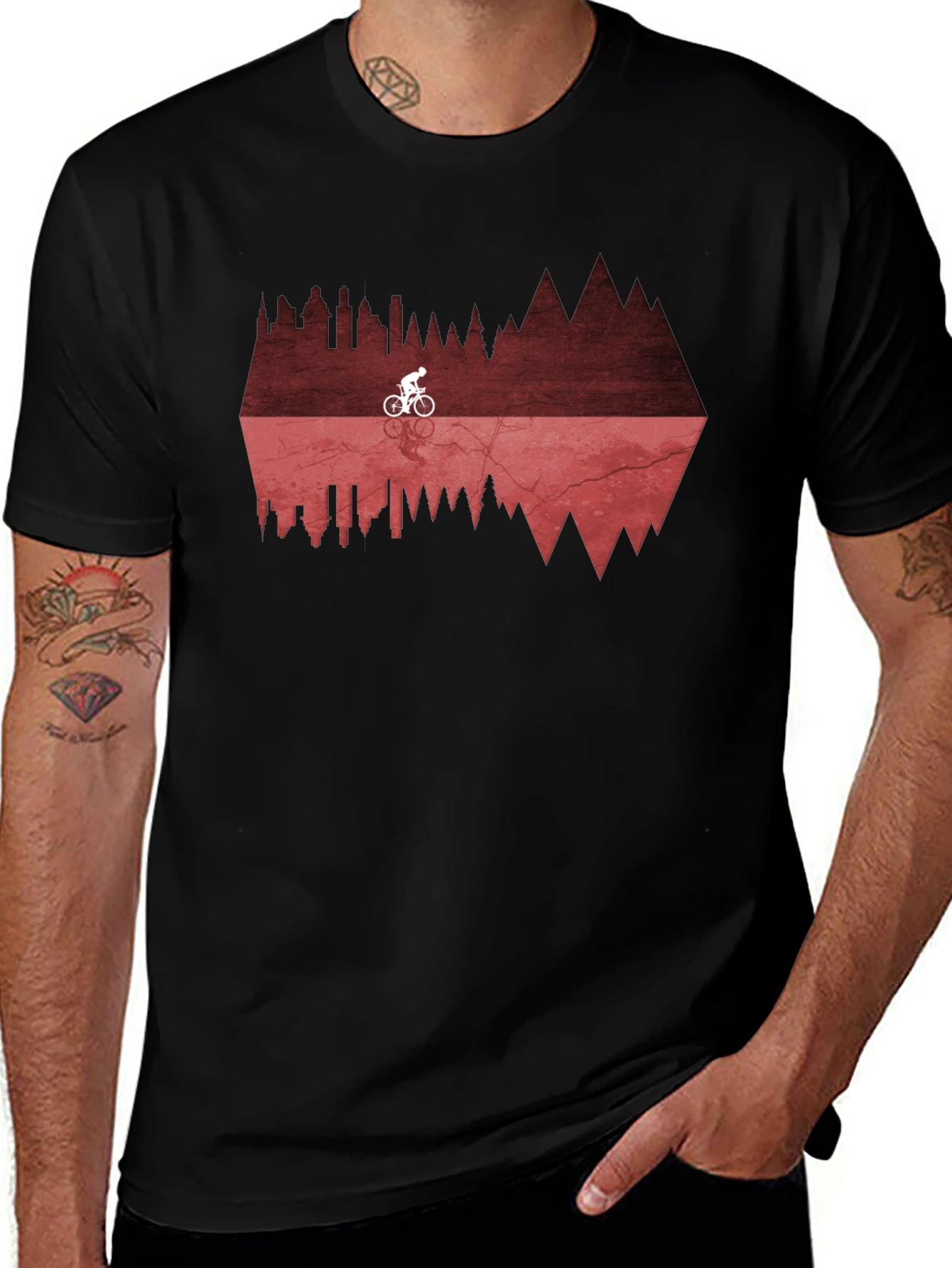 Bikers Reflection Graphic Tee - Black