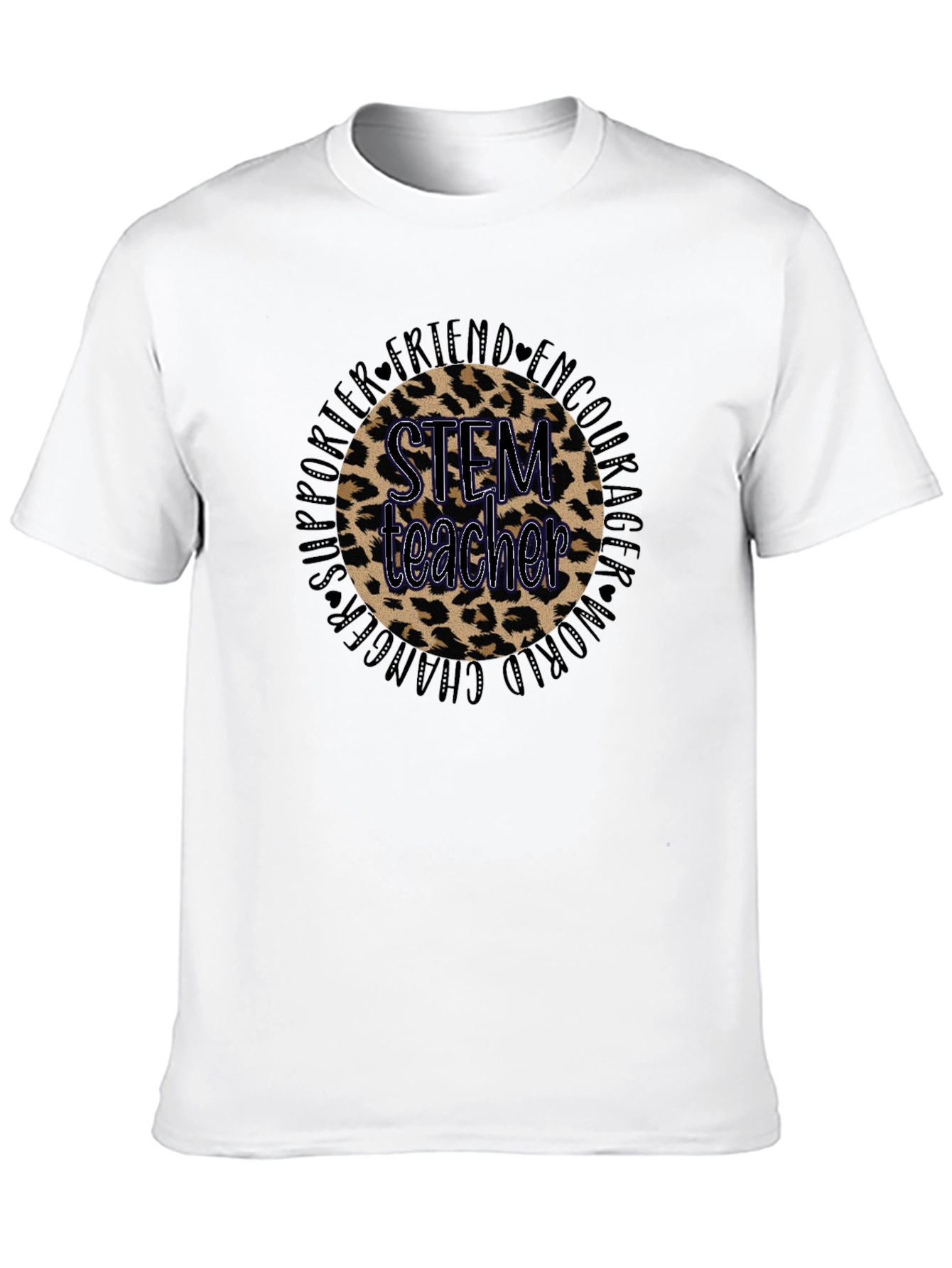 STEM Teacher Leopard Print Graphic Tee