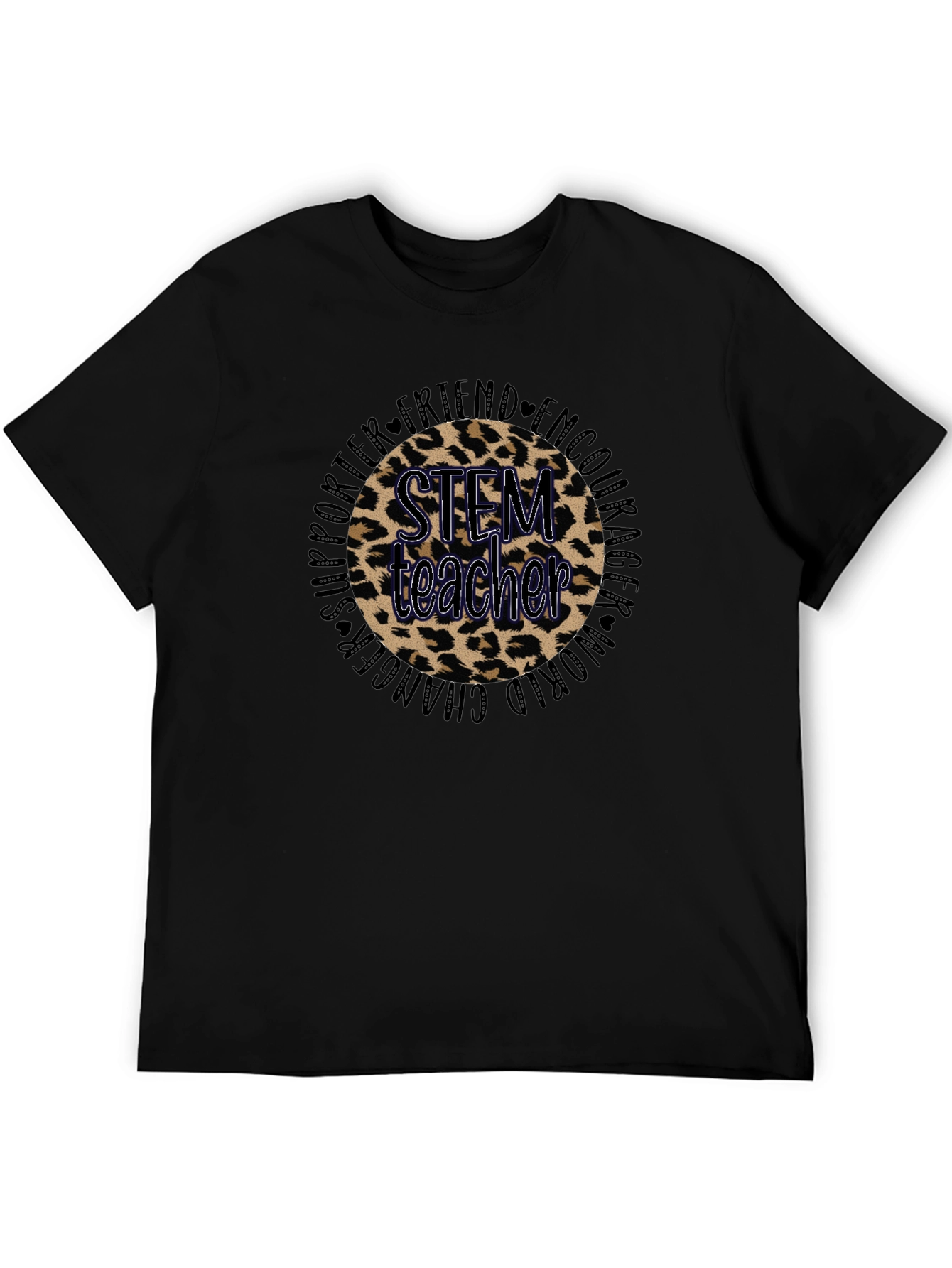 STEM Teacher Leopard Print Graphic Tee