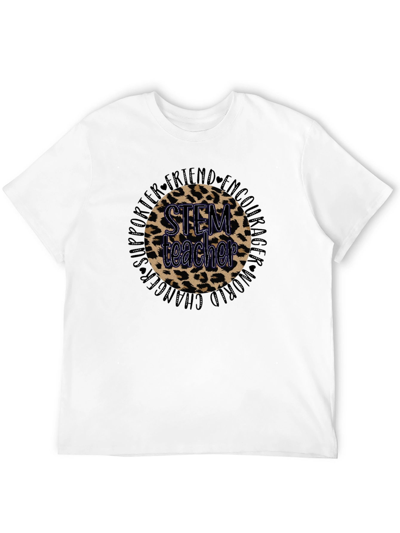 STEM Teacher Leopard Print Graphic Tee