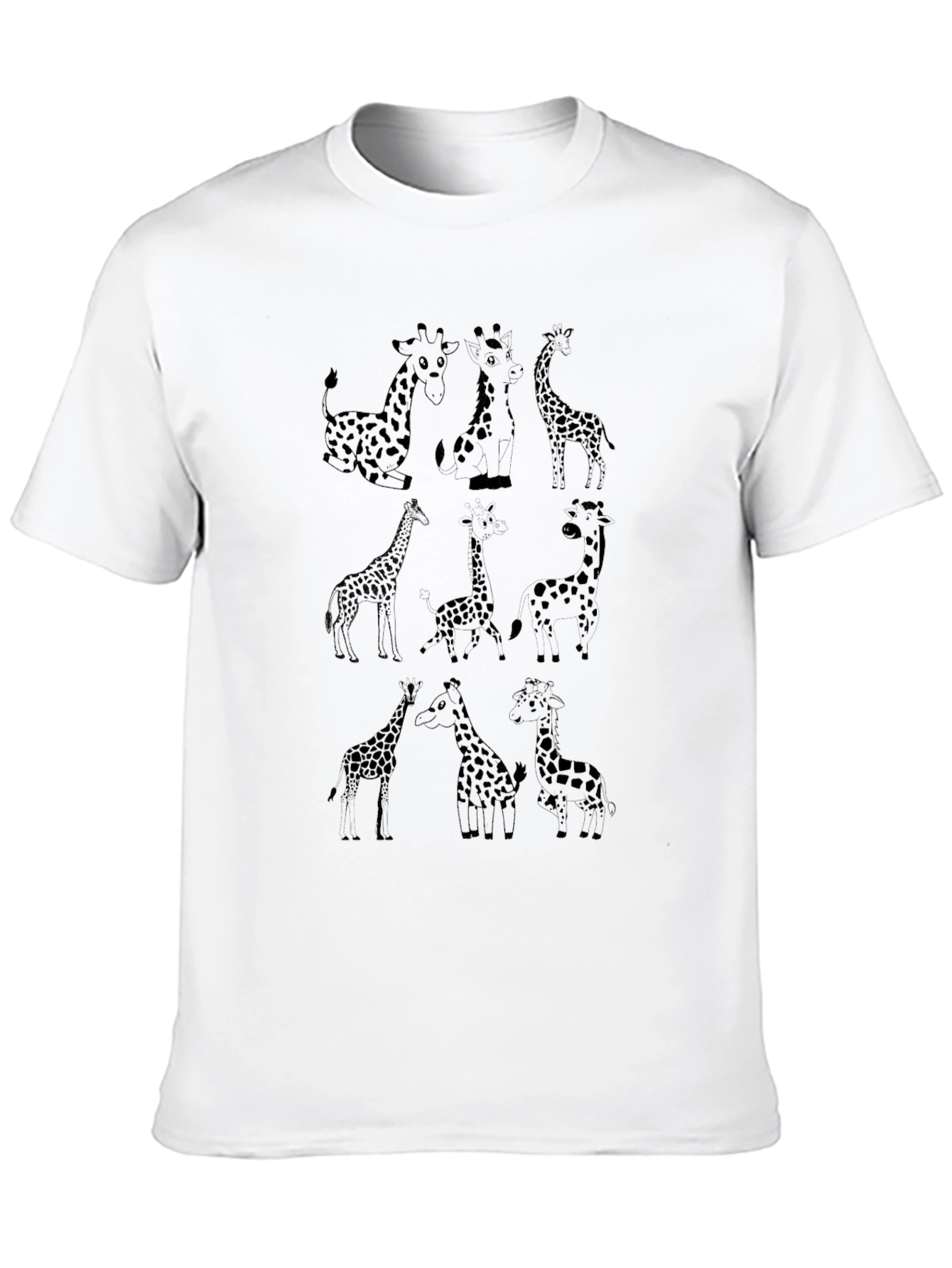 Giraffe Print Black T-Shirt