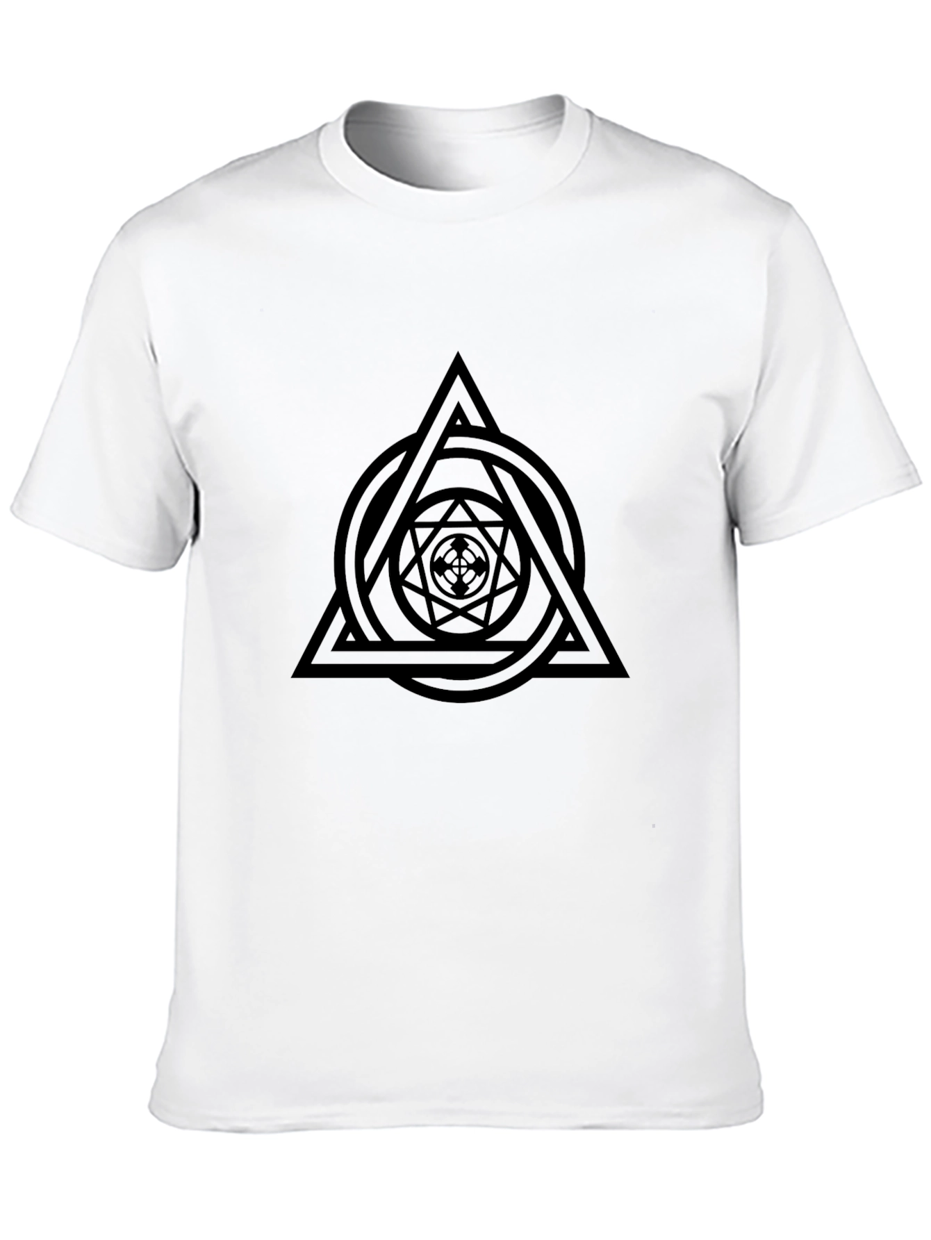Geometric Triangle Graphic Black T-Shirt