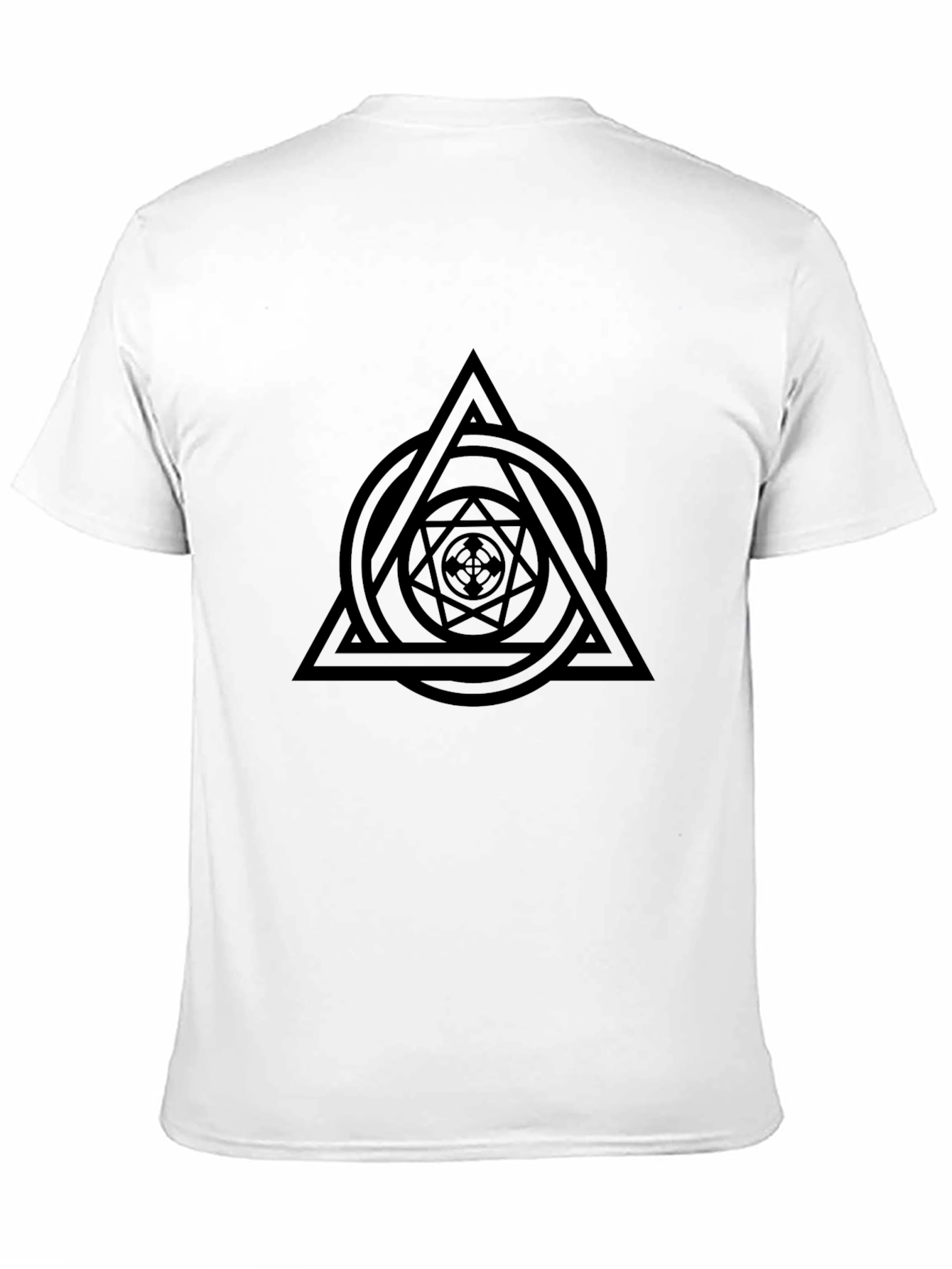 Geometric Triangle Graphic Black T-Shirt