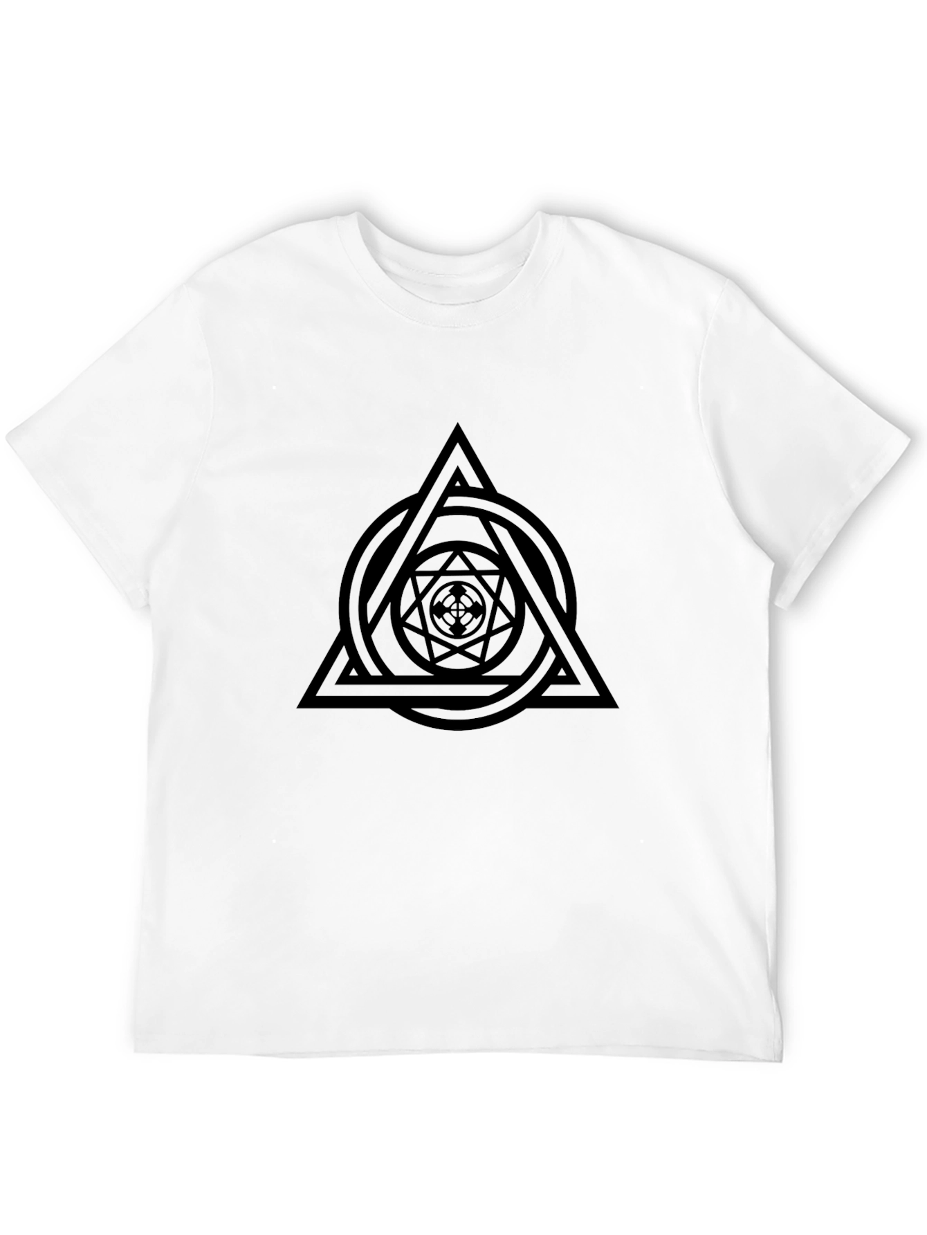 Geometric Triangle Graphic Black T-Shirt
