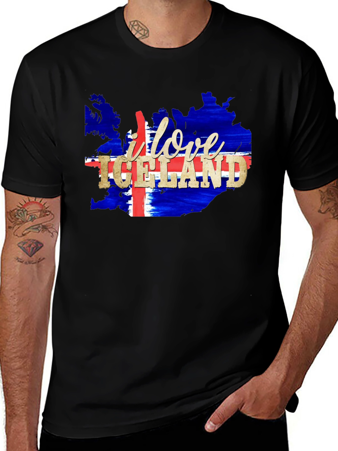 I Love Iceland Map T-Shirt