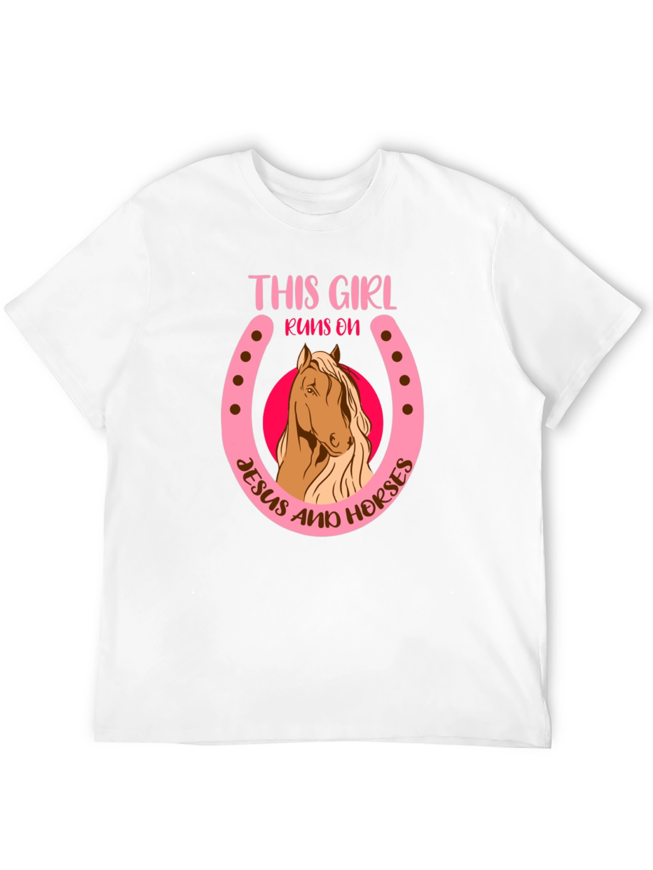 This Girl Runs on Jesus and Horses T-Shirt