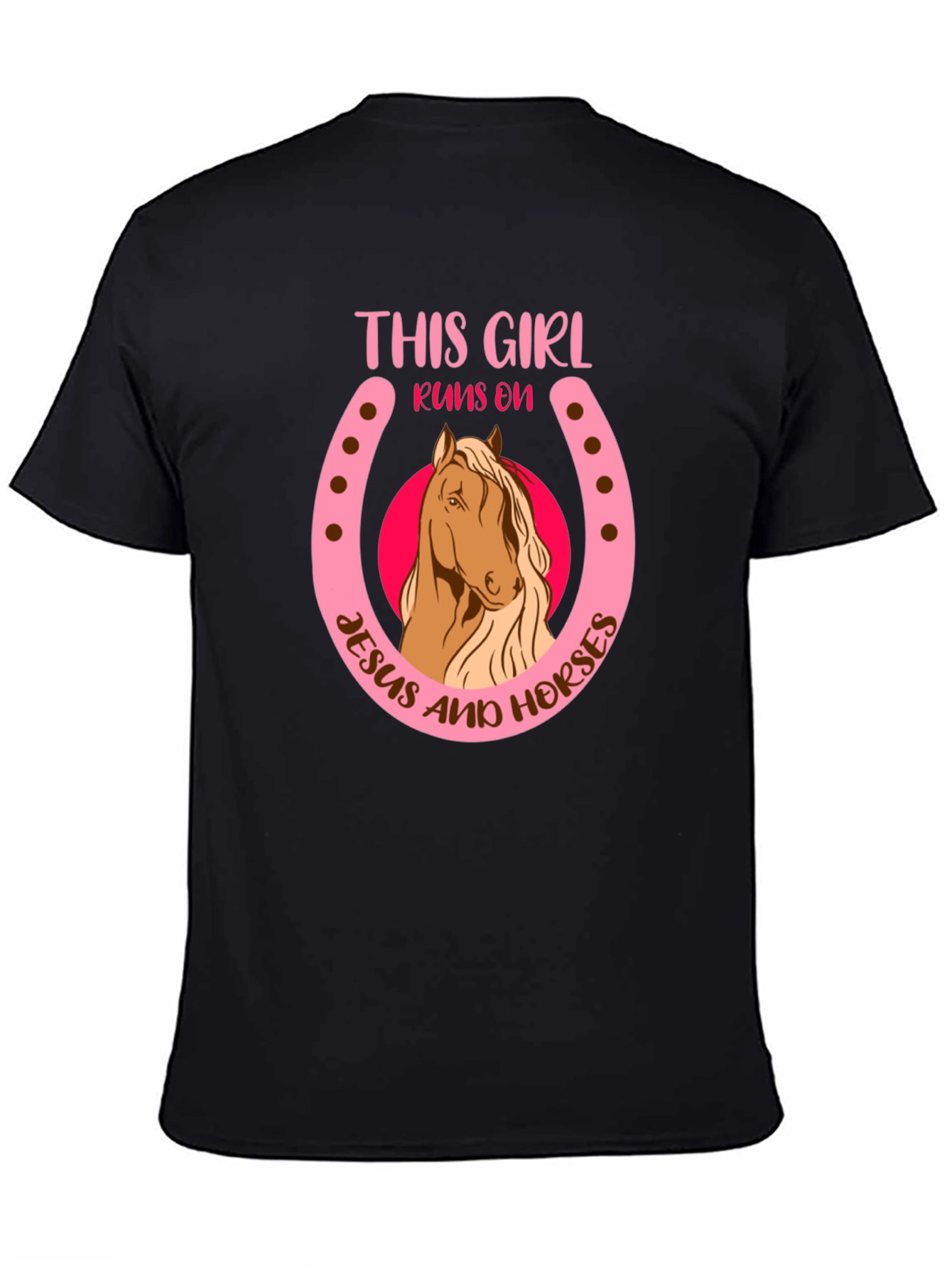 This Girl Runs on Jesus and Horses T-Shirt