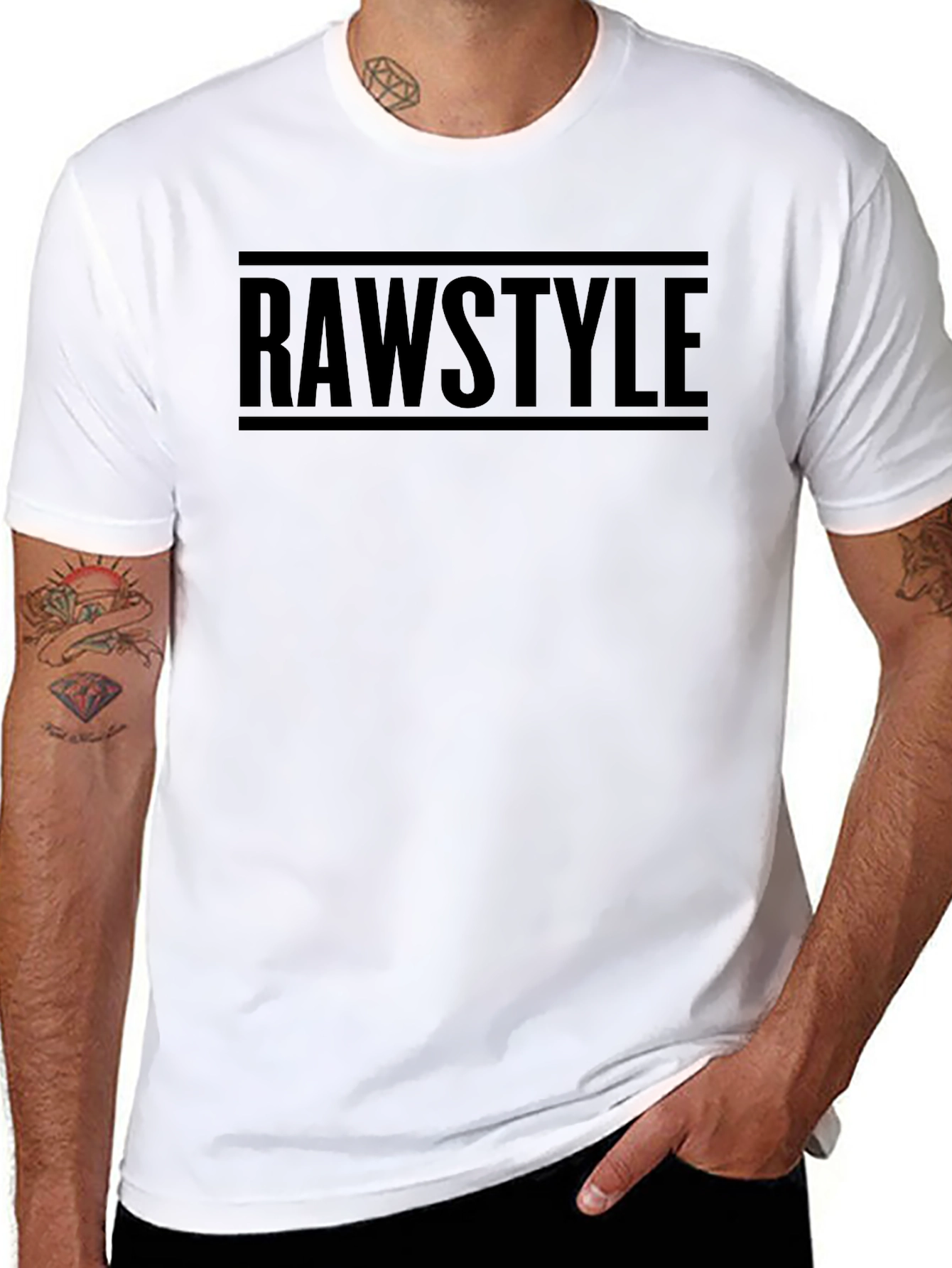 RAWSTYLE Bold Graphic Print T-Shirt - Black