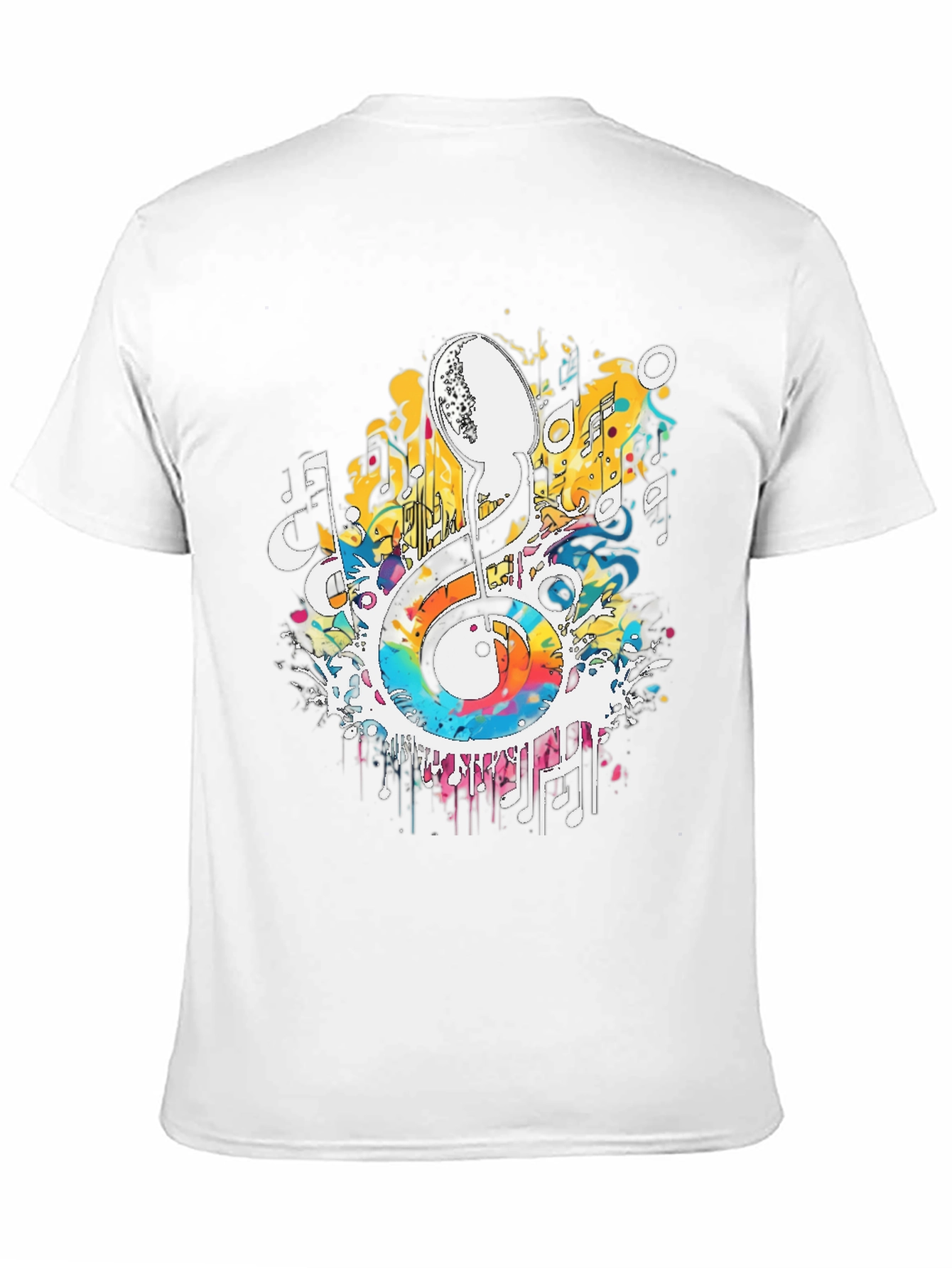 Musical Note Graphic Tee - Artistic Splash Design