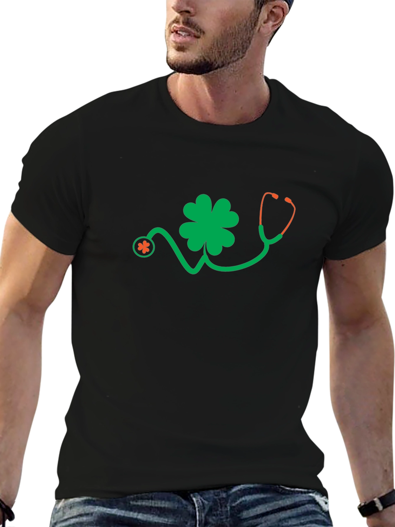 Lucky Doctor Stethoscope Clover T-Shirt
