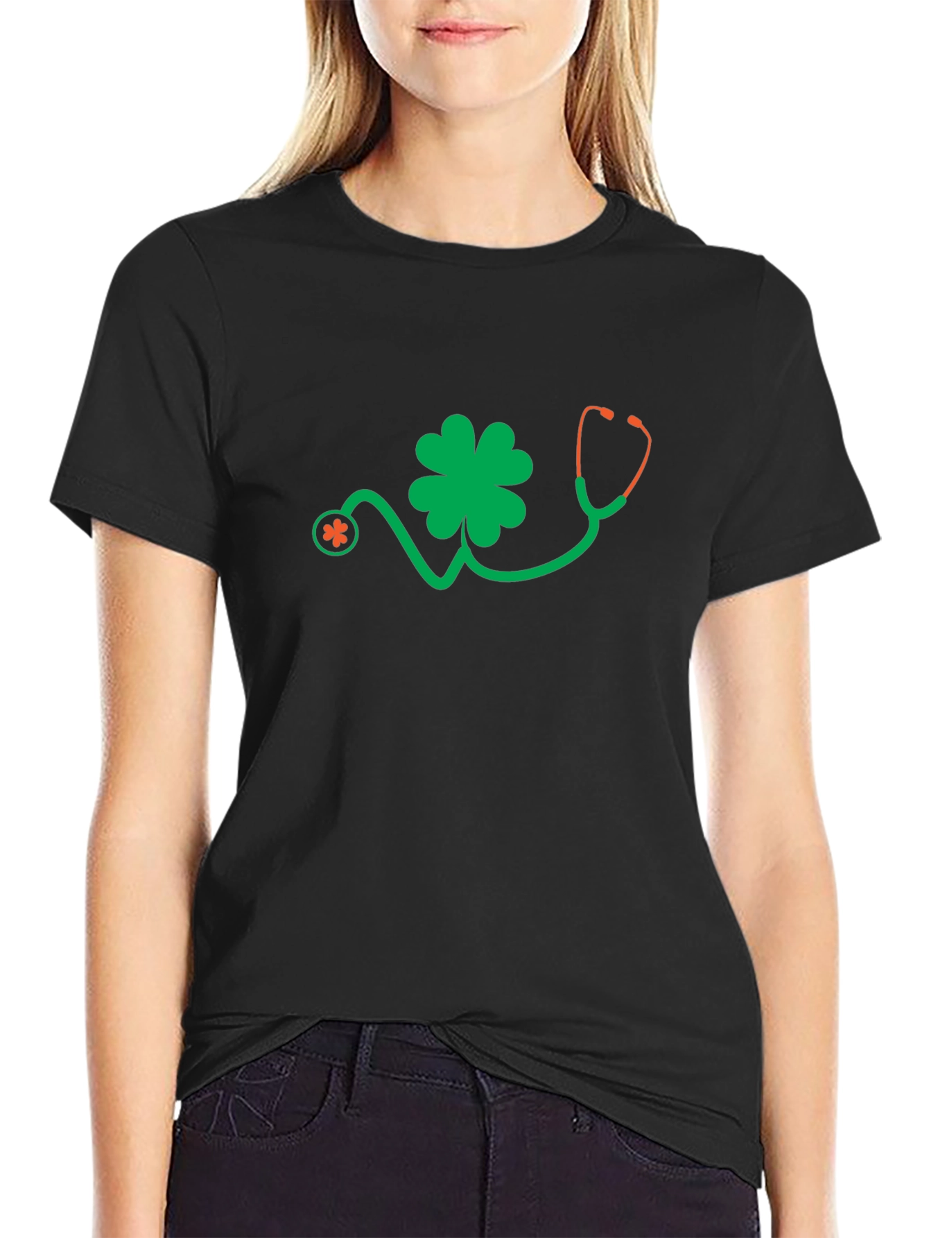 Lucky Doctor Stethoscope Clover T-Shirt