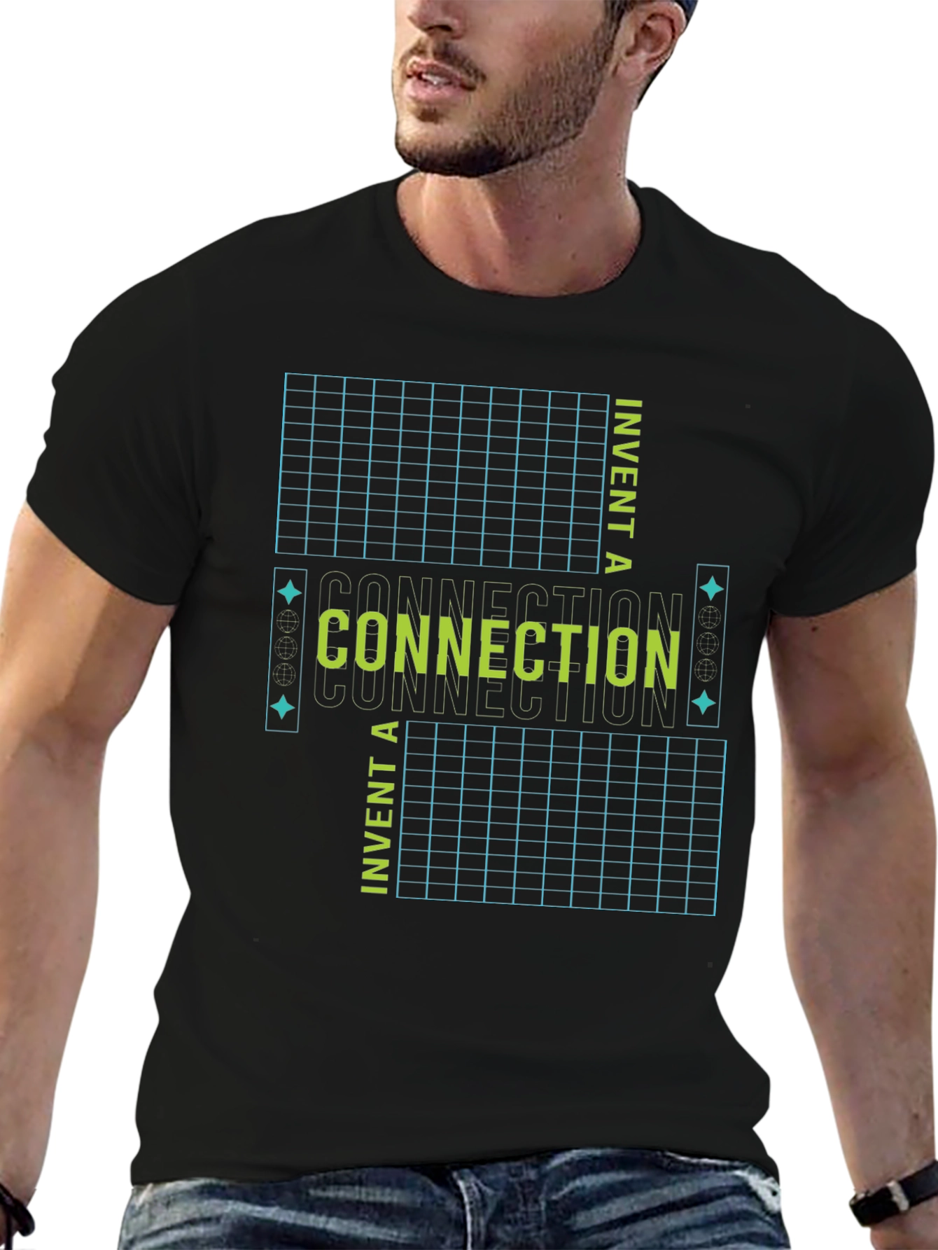 Connection Invent Tee - Black Graphic T-Shirt
