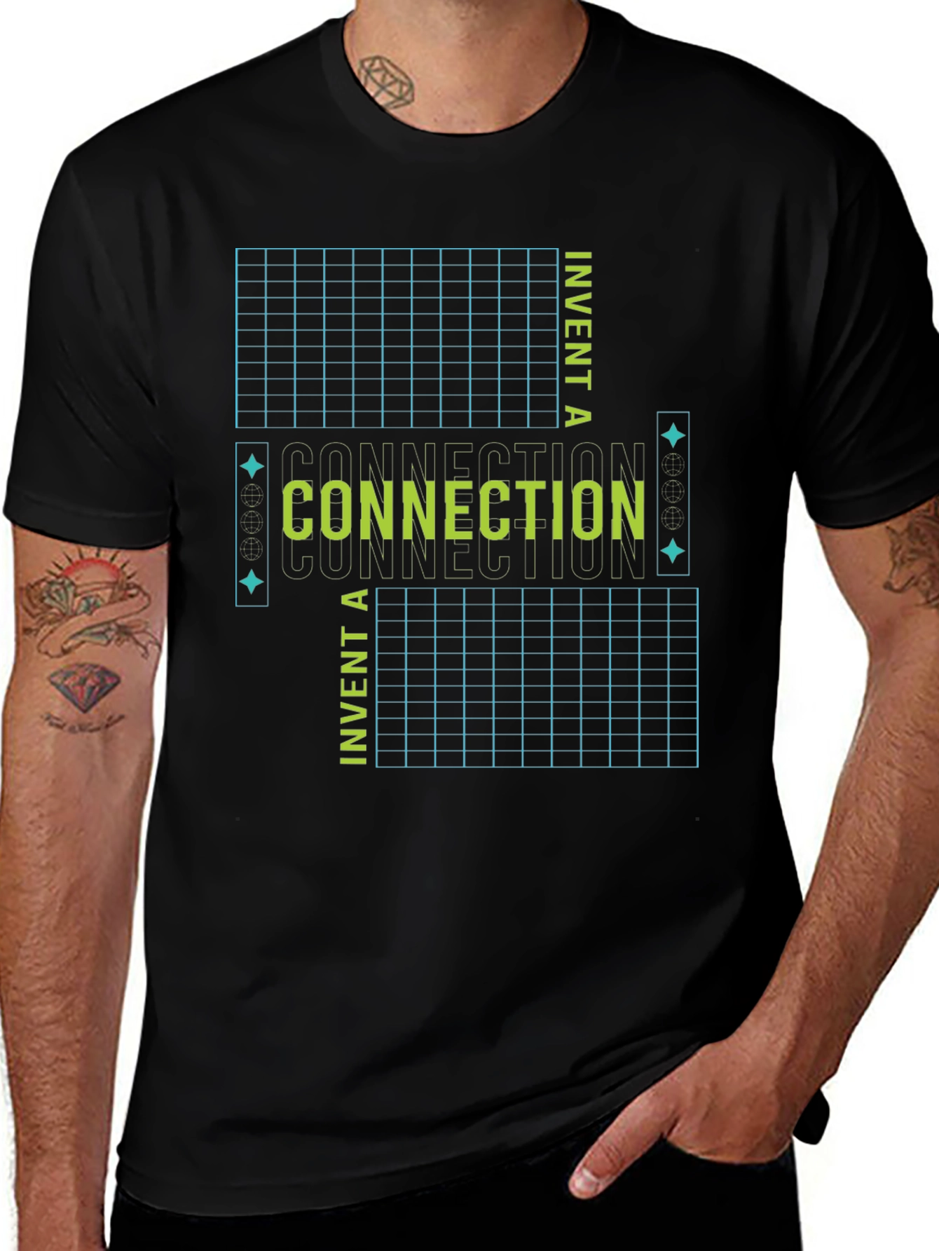 Connection Invent Tee - Black Graphic T-Shirt