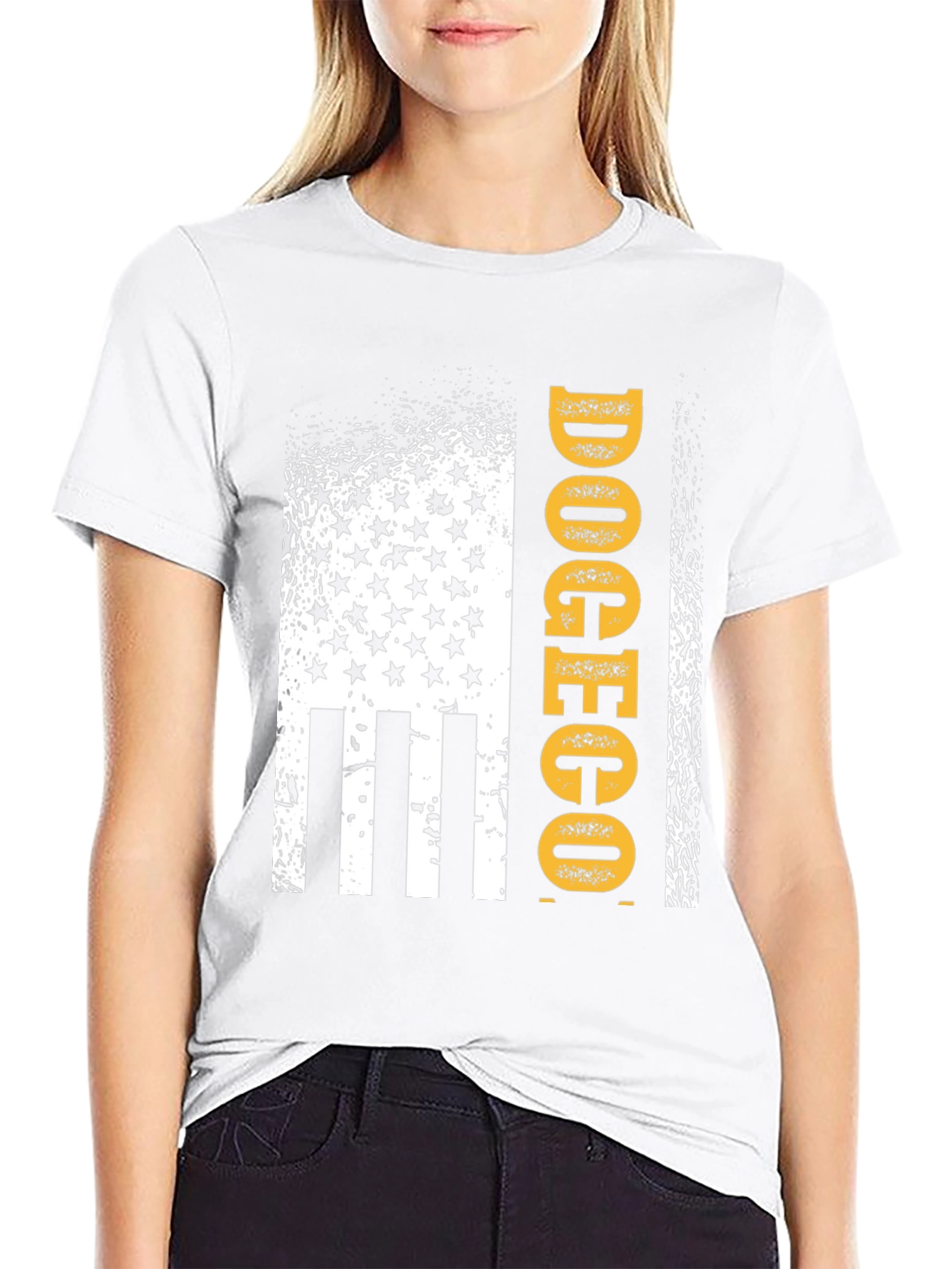 DOGECO Funny Graphic Tee American Flag Style